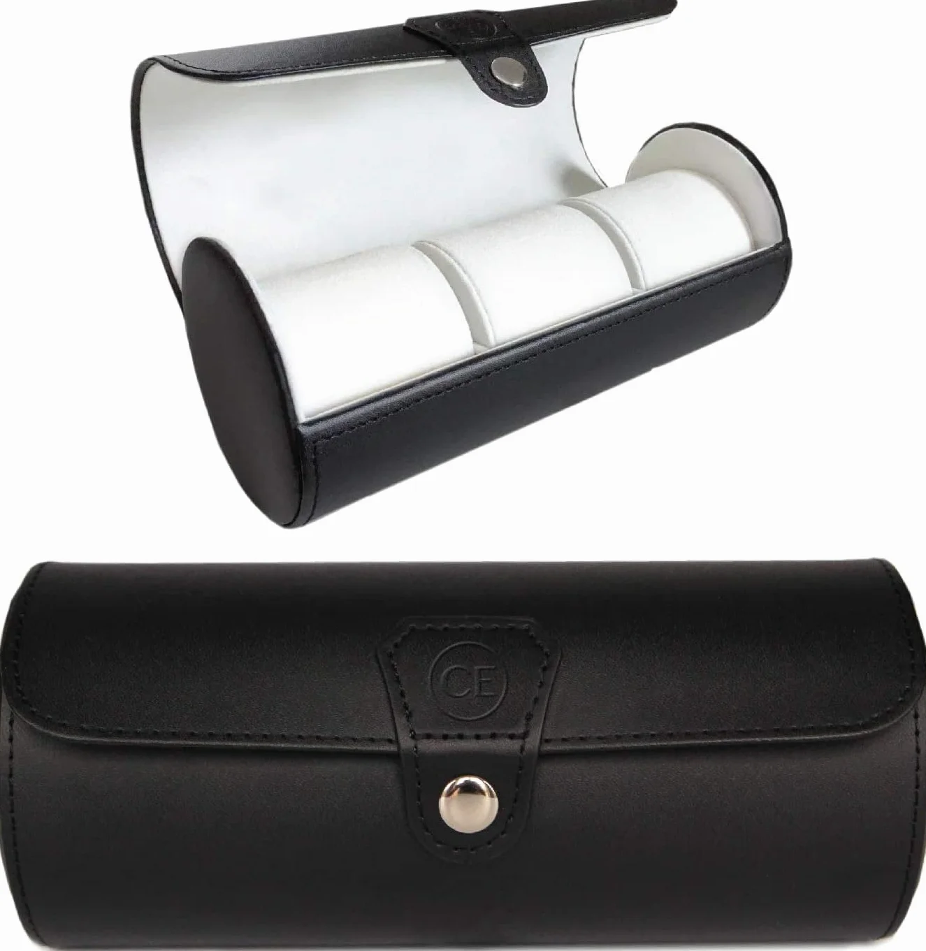 CASE ELEGANCE Travel Watch Organizer Case - Rouleau en similicuir (Noir) - par