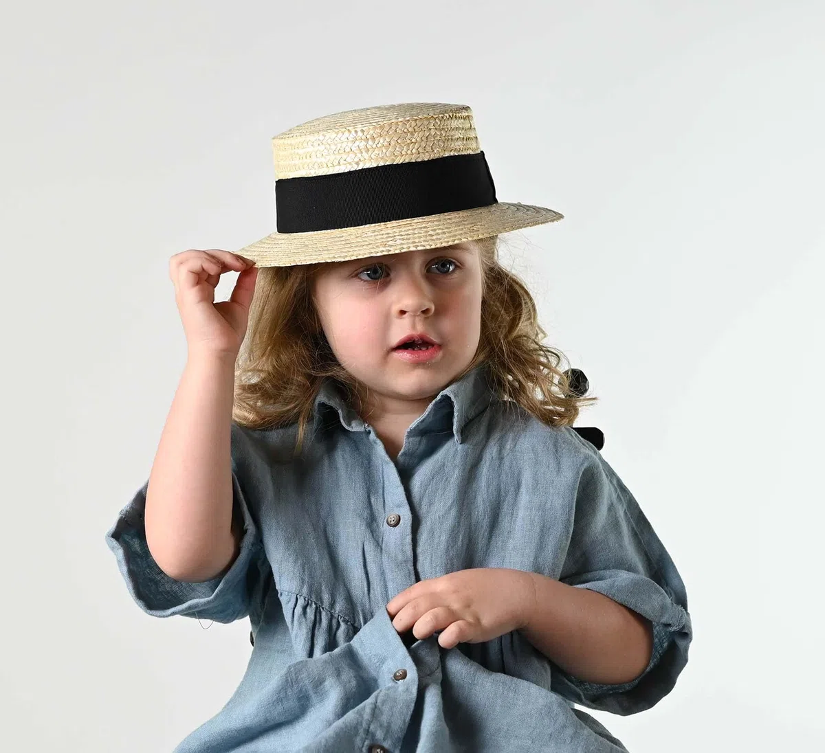 Chapeau canotier Paille Enfant Petit Canotier