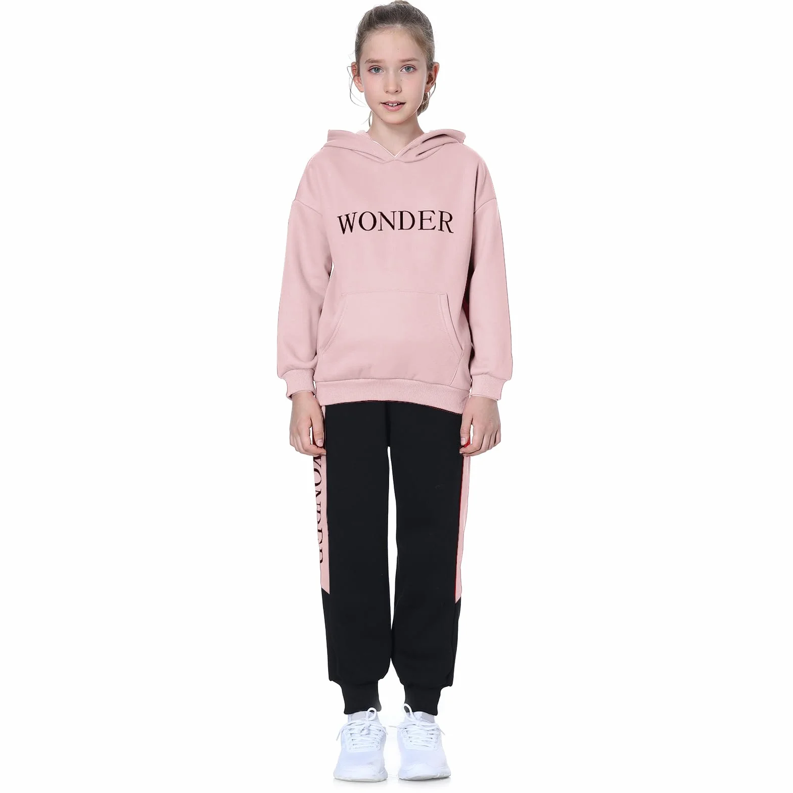 Ensembles de Sport pour Enfants Fille Survêtement Jogging Automne et Hiver Costume Joggers Sweatshirt+Pantalon de Sport Combinaison de Jogging