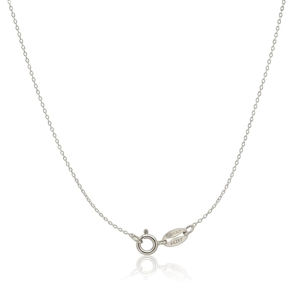 KEZEF Chaîne Femme 1,3 mm | Collier Chaîne Fine et Solide à Maille Ovale | Disponible en Argent 925, Plaqué Or et Plaqué Or Rose