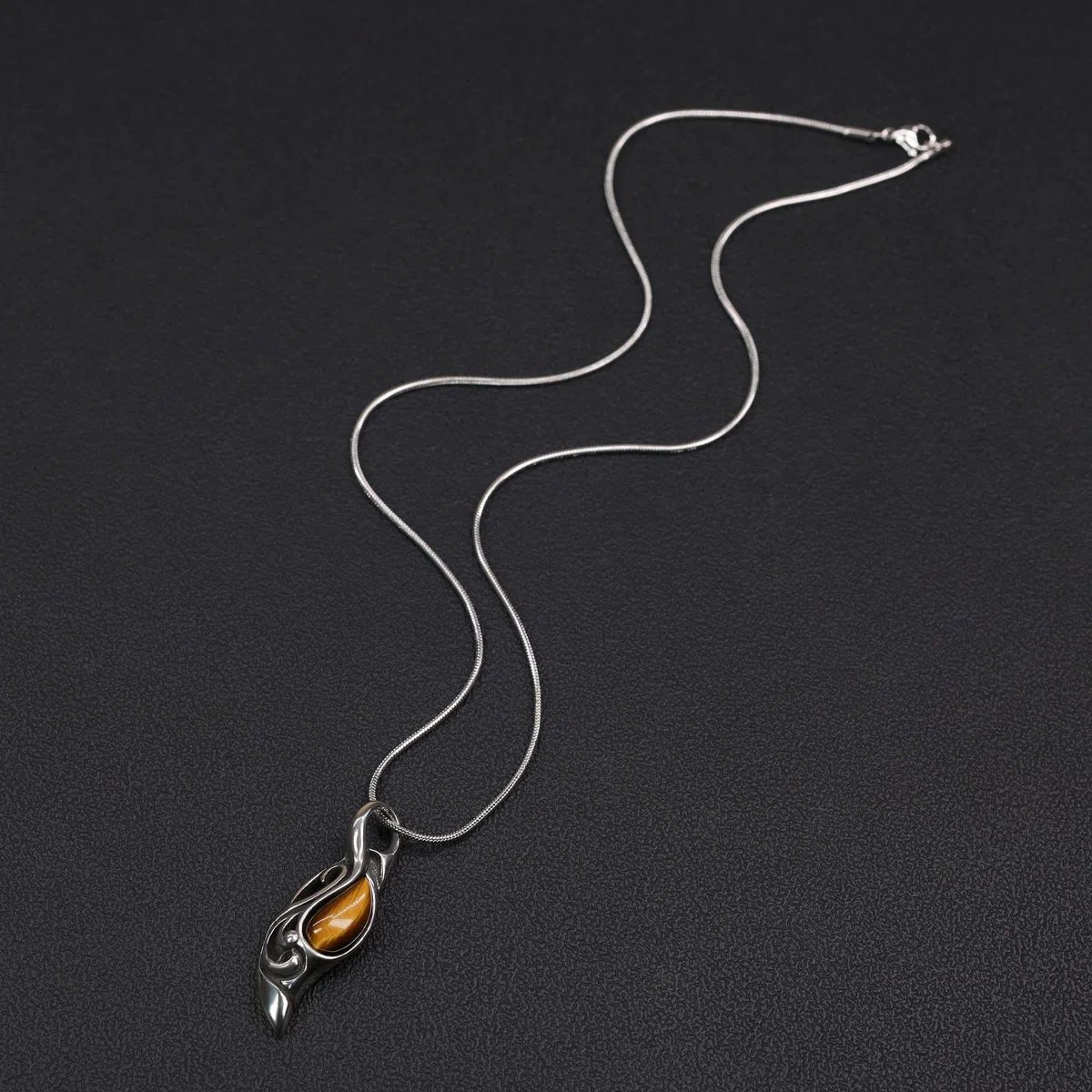 COAI Collier Homme Acier Inoxydable, Collier Œil de Tigre Homme
