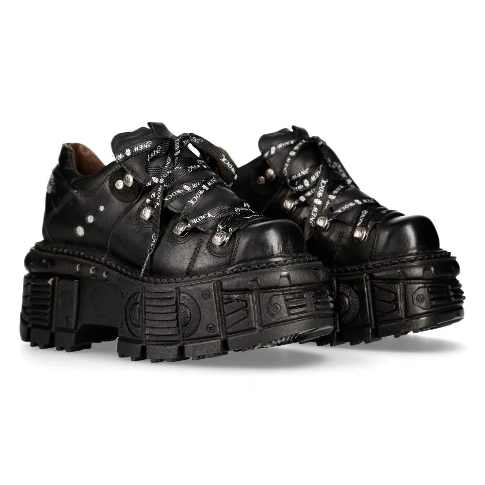 Chaussures en cuir militaire unisexe New Rock Original Plateforme M.TANK120NSHLACE-S1 - - EU