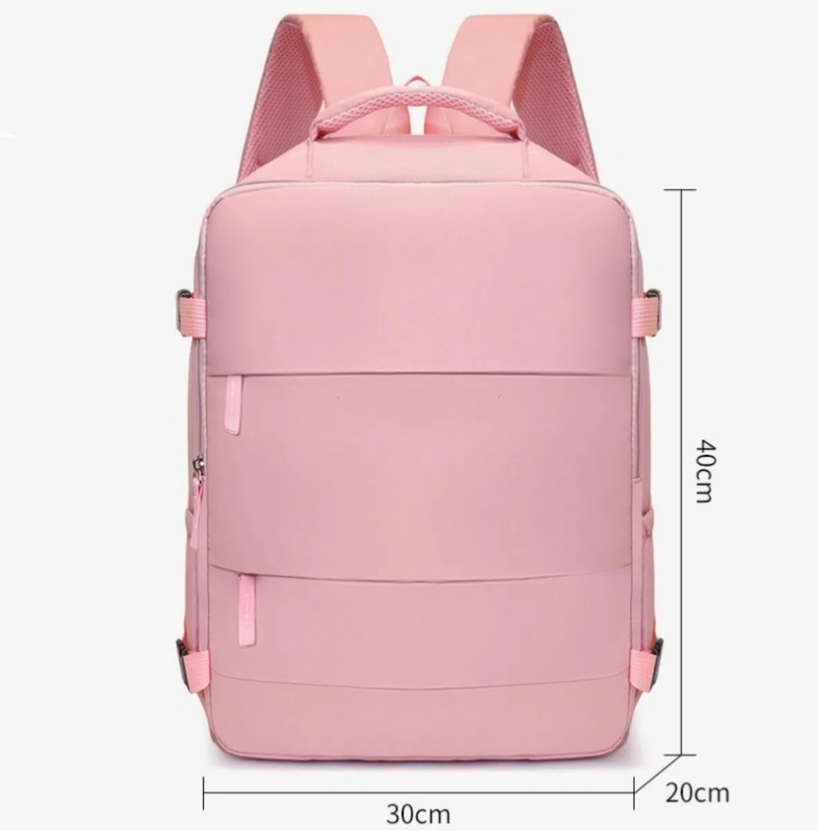 Bagage Cabine 40x30x20 Sac à Dos Voyage Cabine Avion Femme Homme, Impermeable Bagage à Main sous Siège, Sac de Voyage pour Ryanair Scolaires Travail, Couleur Pure (Noir A)