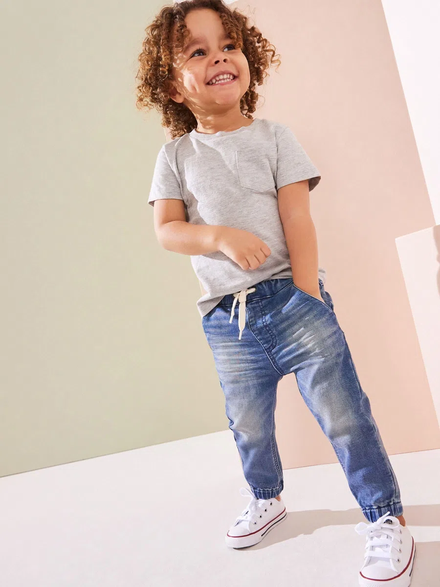 NEXT Garçon Jean Stretch Confortable Style Pantalon de Jogging Bleu Moyen 18 Mois-24 Mois