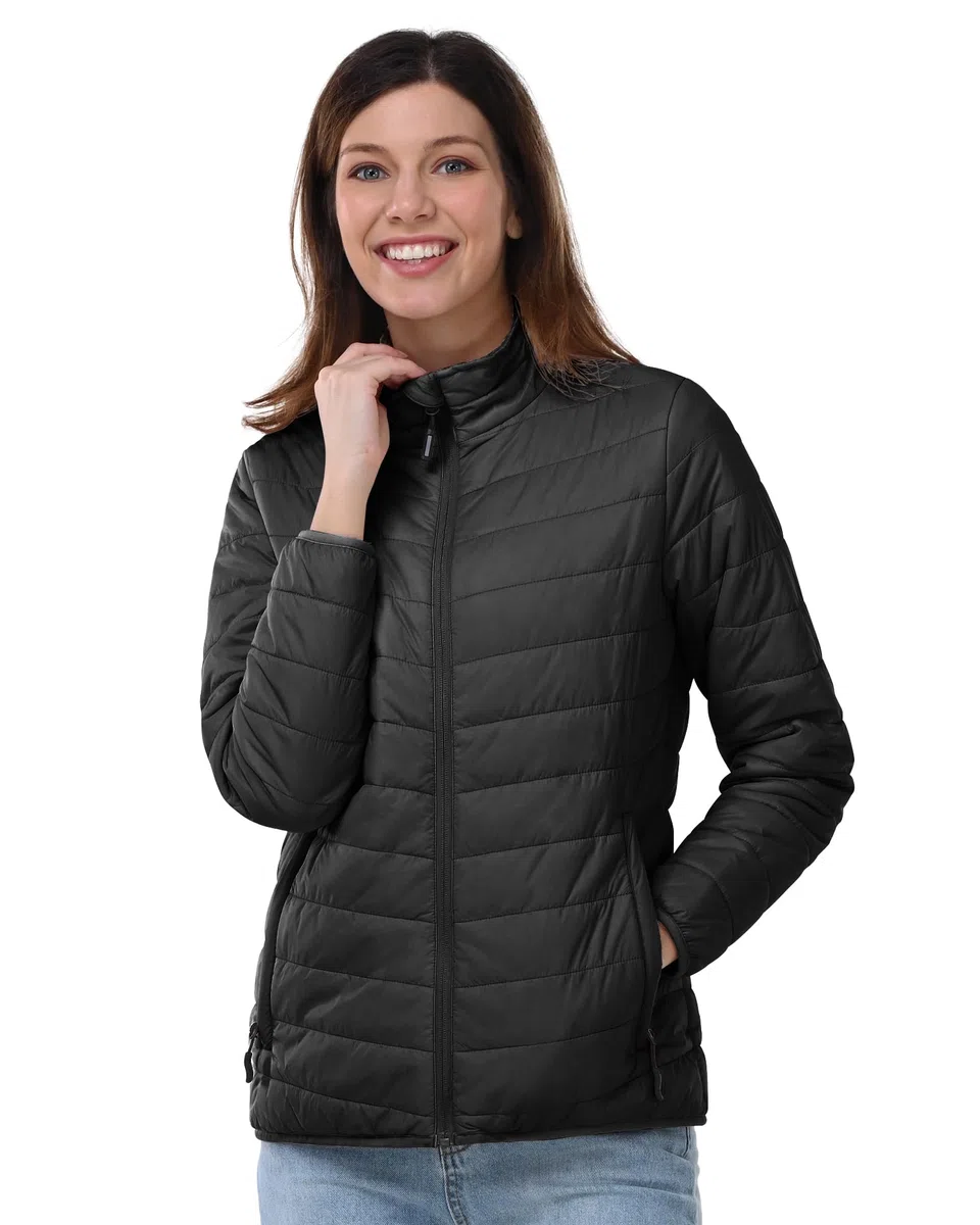 Outdoor Ventures Veste matelassée légère et chaude pour femme - Veste matelassée douce - Pour les loisirs, la randonnée, les voyages, l'extérieur