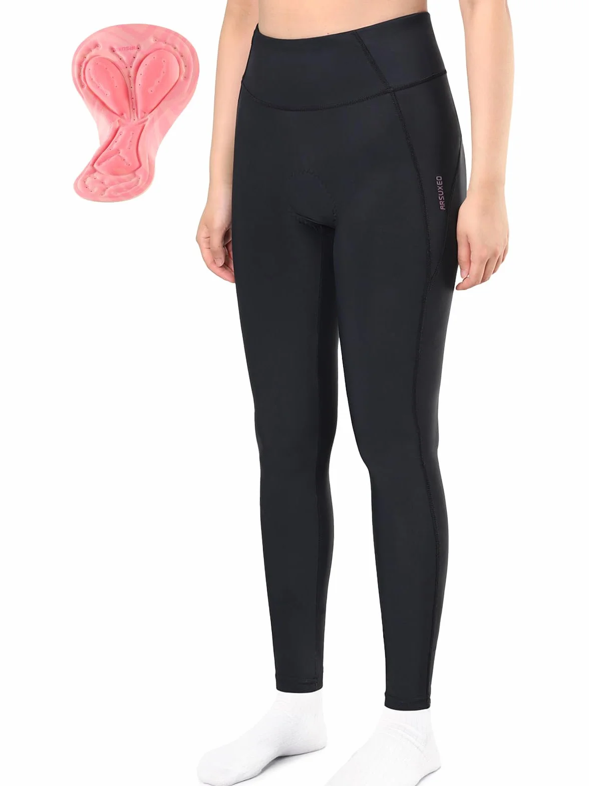 ARSUXEO Pantalon de Cyclisme pour Femmes Pantalon de Cyclisme Long rembourré Collant avec Rembourrage Haute densité HW100