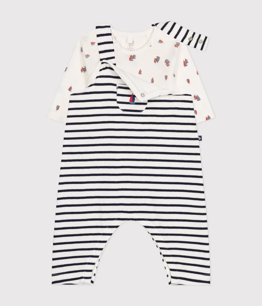 Petit Bateau Ensemble Salopette Mixte bébé