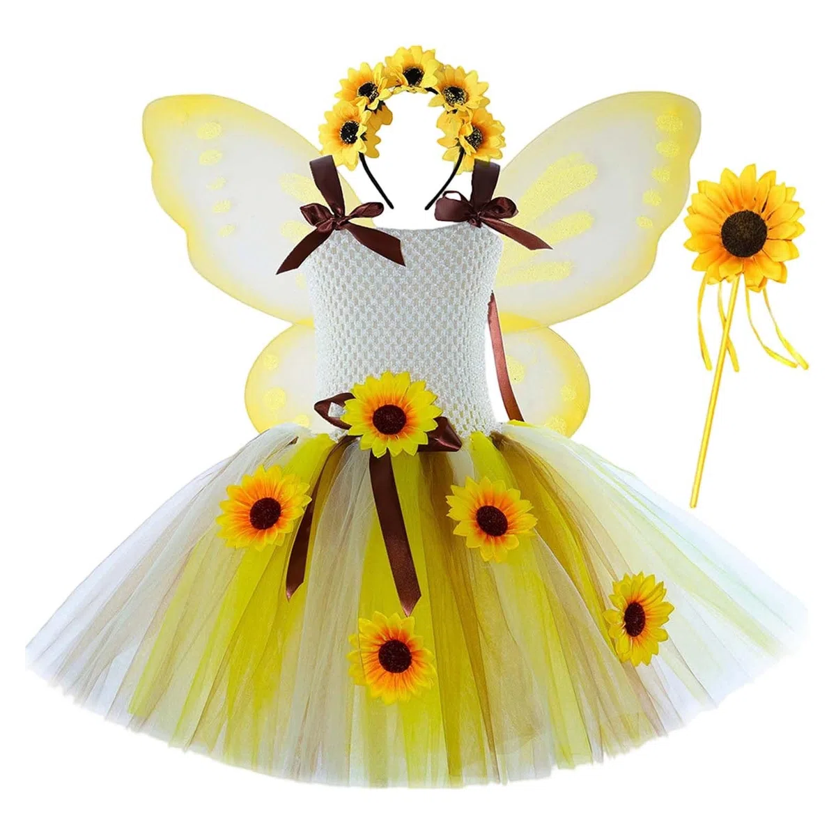 Générique Robe Fille Été Robe de Soirée et Bal pour Ado fée Tournesol s, fête flui à Tutu avec Florale séances Photo