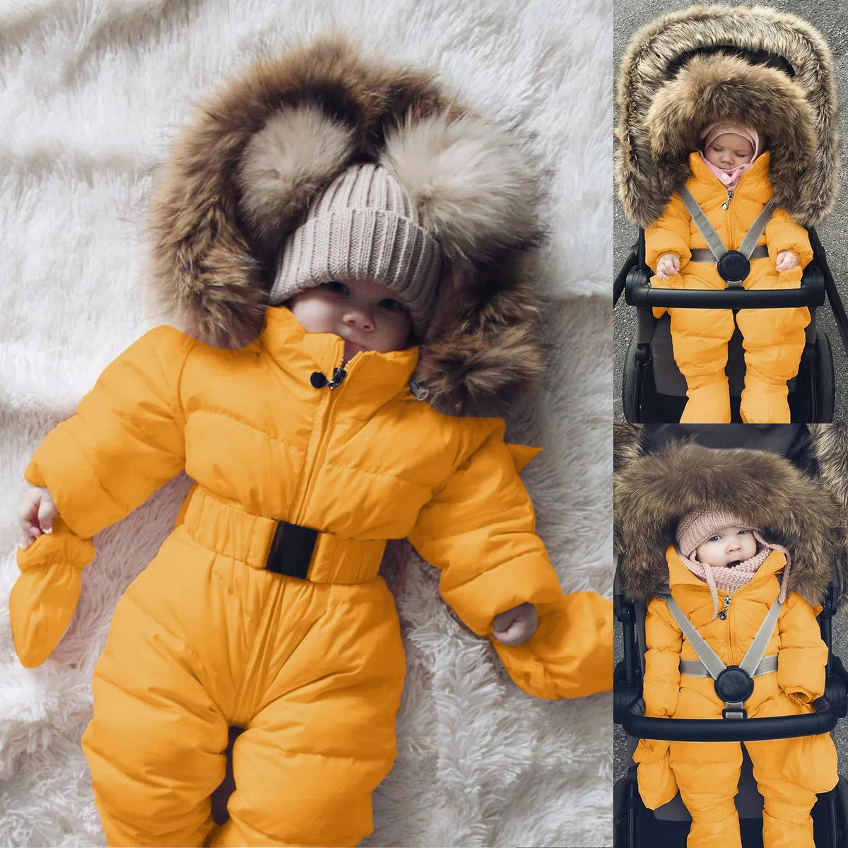 Générique Combinaisons De Neige Bébé Garçon Combinaison 3-6 Mois Outwear Épaissie 3-18 d'hiver Veste Polaire Manteau pour Enfants Lot Body Bebe 0-3 Barboteuse Fille Cadeau
