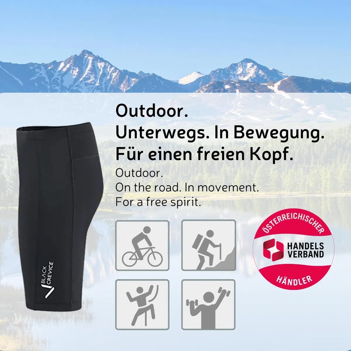 Black Crevice Damen Fahrradhose - Shorts - Occasionnel - Femme