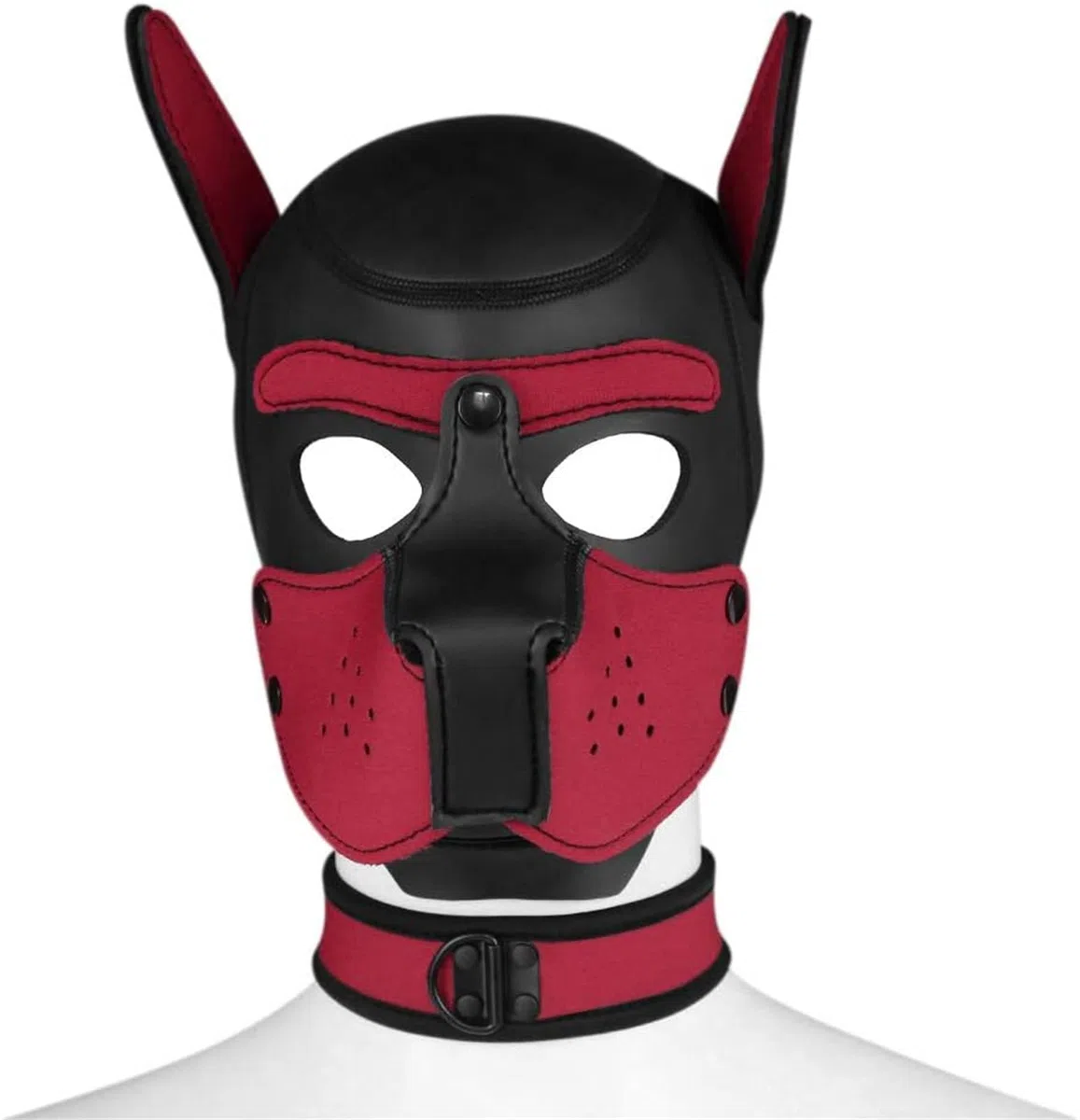 Masque à capuche en néoprène avec col amovible pour cosplay, Halloween, fête
