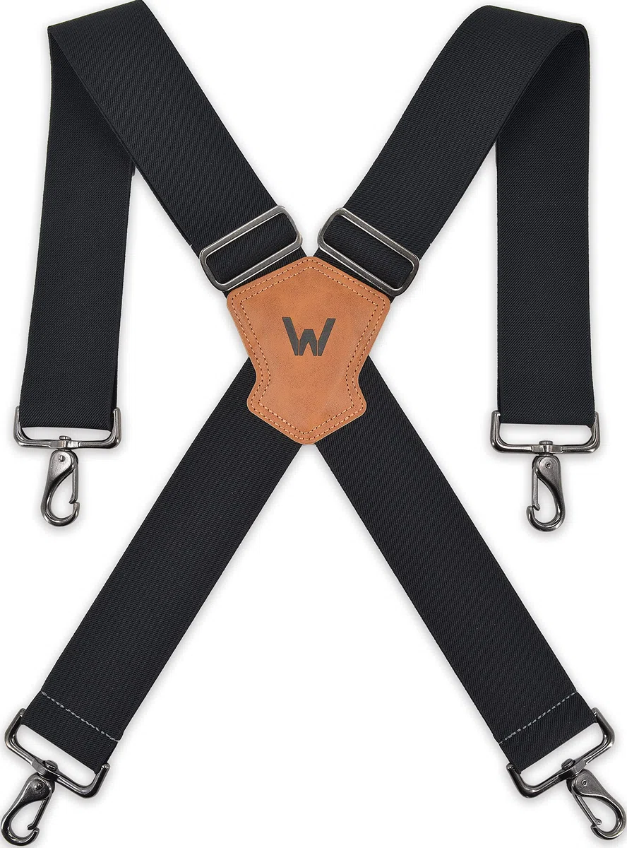WELKINLAND Porte-jarretelles ultra-résistant de 2 pouces de large à élastique complet pour jeans, noir, Large