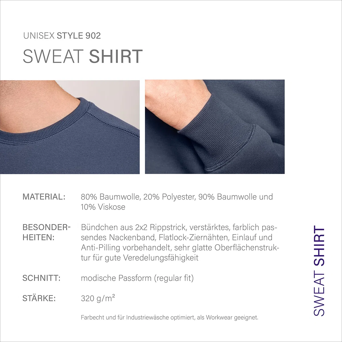 HRM Sweatshirt Unisexe, Bleu Marine, Taille XL I Sweat-Shirt Premium Femmes et Hommes Lavable jusqu'à 60°C I Sweatshirt Basique I Pulls Femme et Homme I Vêtements de Travail Haut de Gamme et Durables