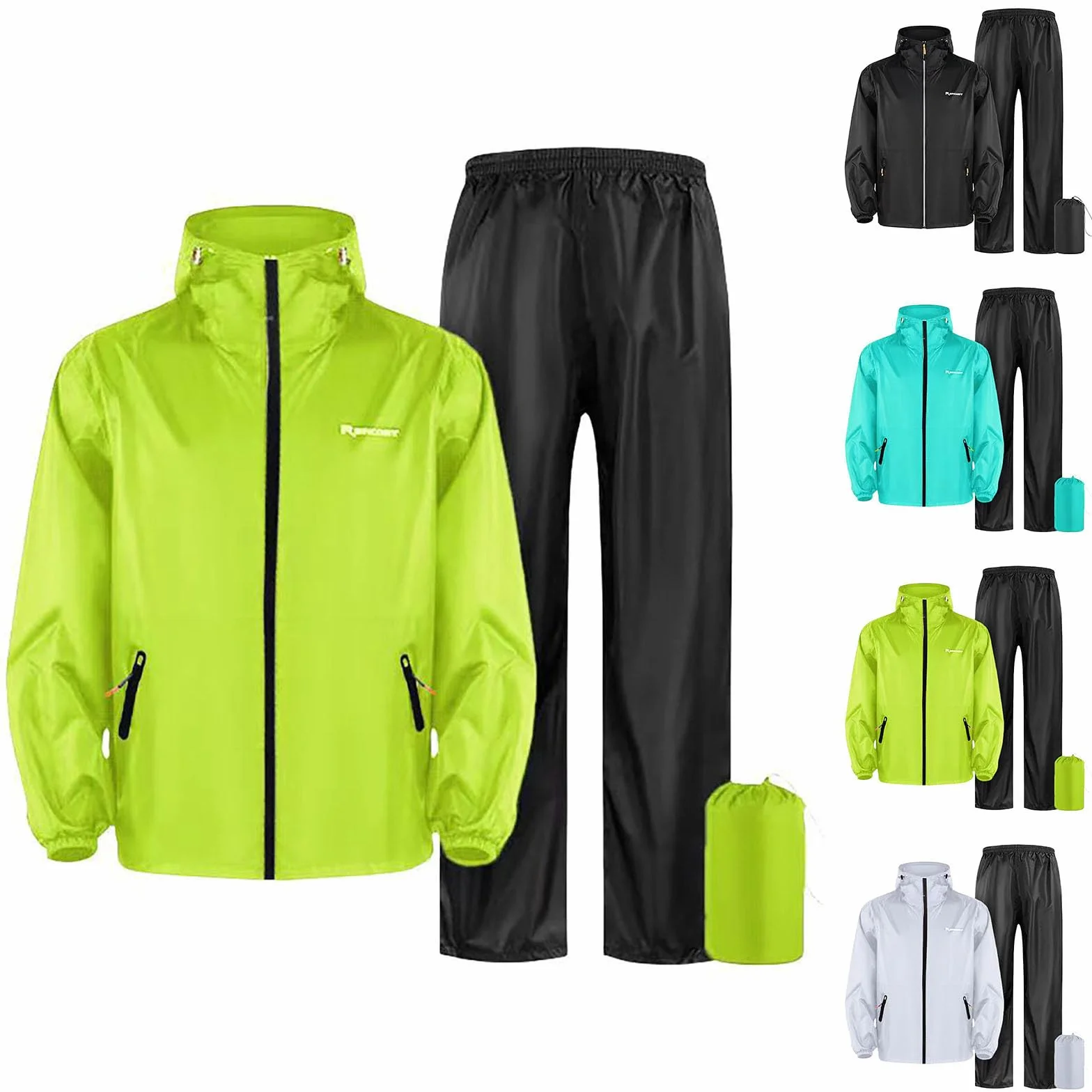 Vêtement de pluie pour vélo, femme, homme, moto, imperméable, coupe-vent, respirant, réfléchissant, deux pièces, avec fermeture éclair, manteau de pluie d'extérieur de qualité supérieure