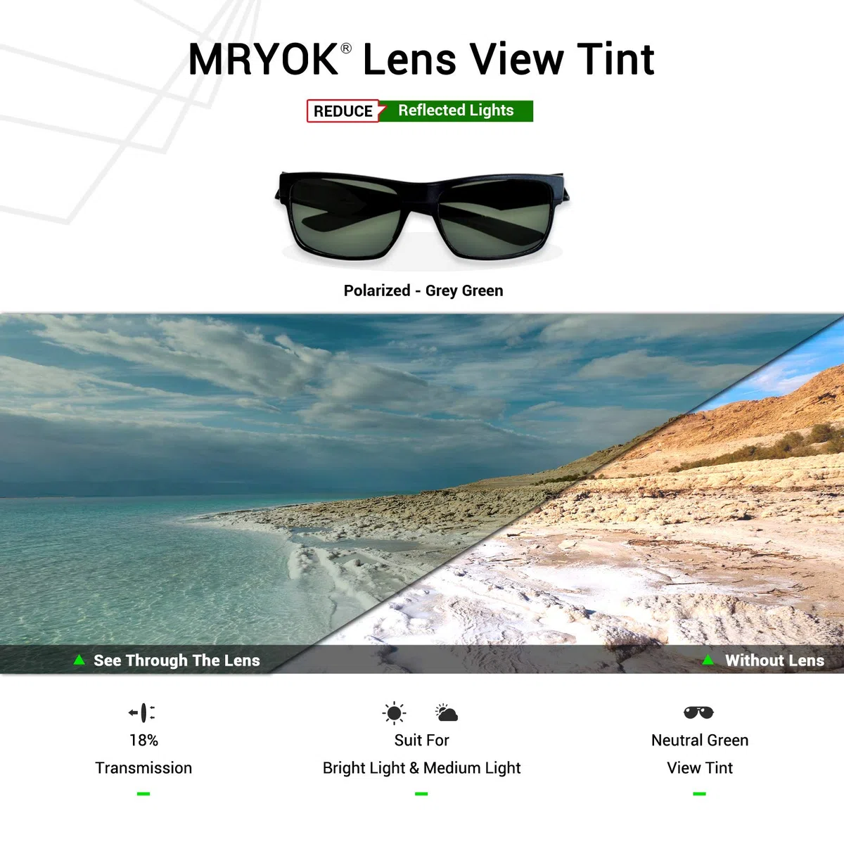 Mryok Verres polarisés de rechange pour Ray-Ban RB4165 - Options