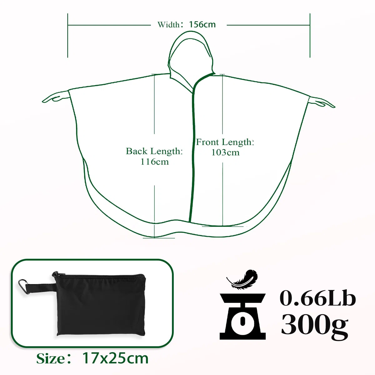 Poncho Réutilisable Imperméable Femme Unisexe - Capuche, Fermeture Éclair - Pour Randonnée Camping Vélo