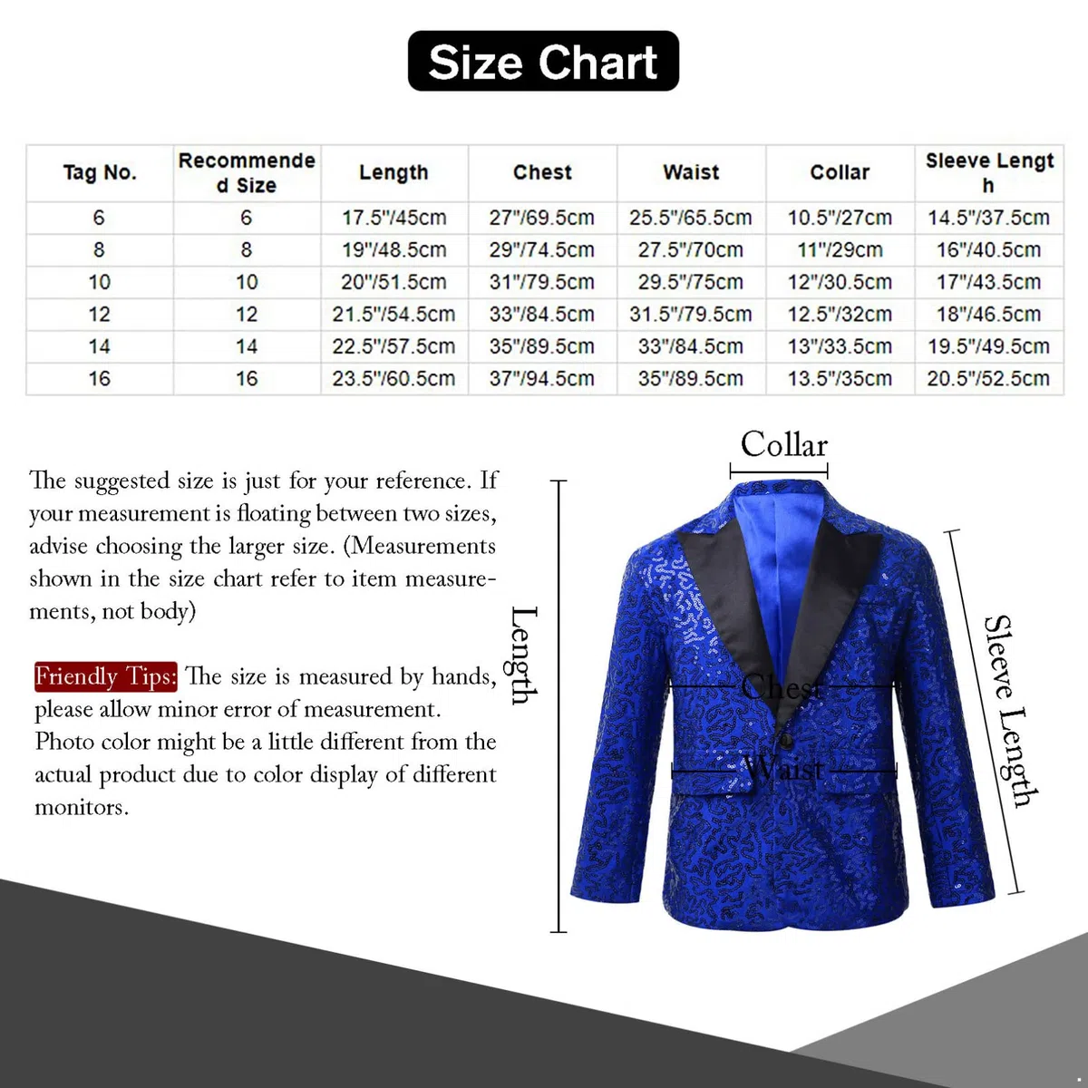 inhzoy Enfant Garçon Costume Paillette de Mariage Manches Longues Élégant Sequin Blazer Vestons Smoking Banquet Party Formal Gentleman Brillant Costume