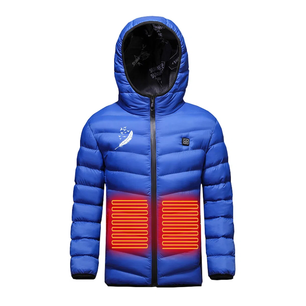 Générique Veste Chauffante Plein Air Léger Avec 3 Zones de Chauffage Manteau Chauffantes intelligent chauffé Enfant Imperméable Doudoune Chauffante lavable en machine Avec Poche De Chauffage