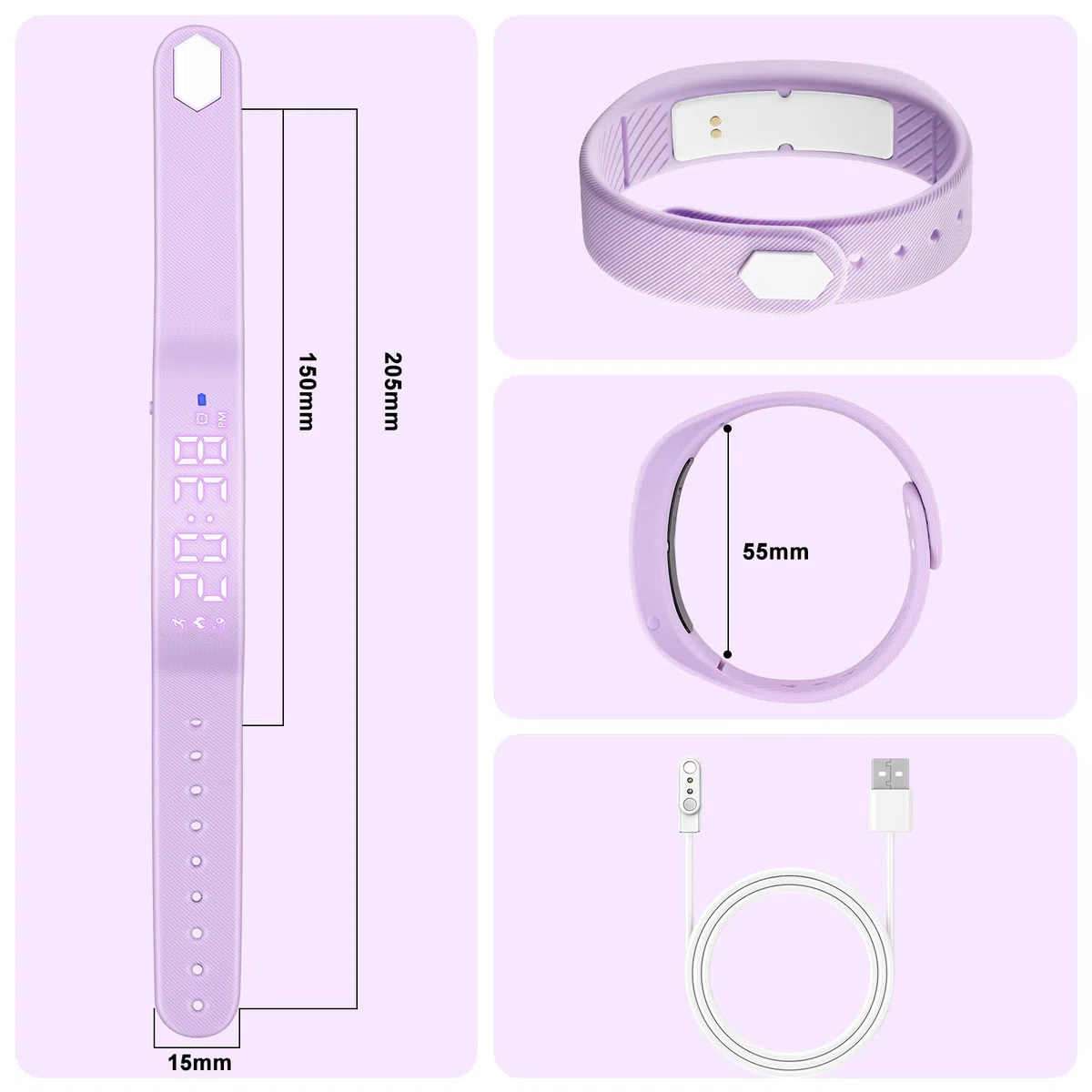 Timever Montre Digitale Enfant avec Chronomètre, Eclairage, 3 Alarme, Date,Podomètres Marche Non Connecté-Montres Sport pour Fille Garcon avec Bracelet en Silicone