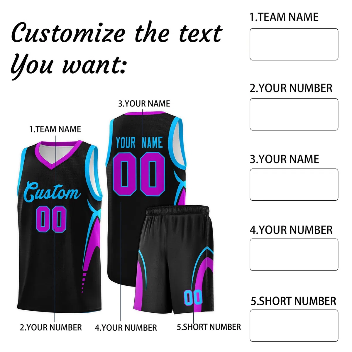 Maillot de Basket Personnalisé & Shorts, Tenue de Team Personnalisable pour Basket, Idéal pour Représentation sur Terrain
