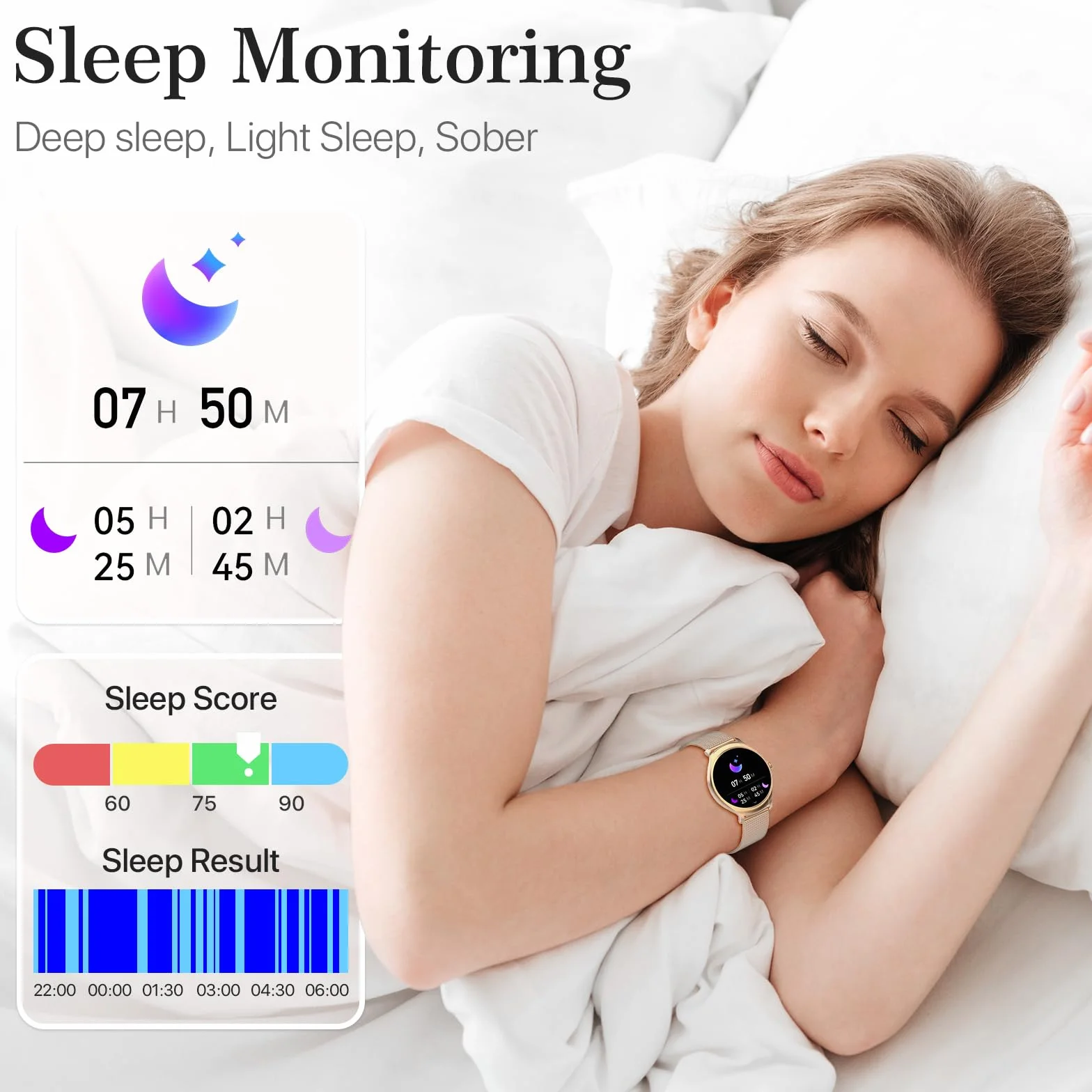 Montre Connectée Femme avec Appel Bluetooth, 1.39" inch Touchscreen Montre Intelligente avec 113 Modes Sport Fréquence Cardiaque Moniteur de Sommeil Assistant Vocal Chronometre pour Android iOS