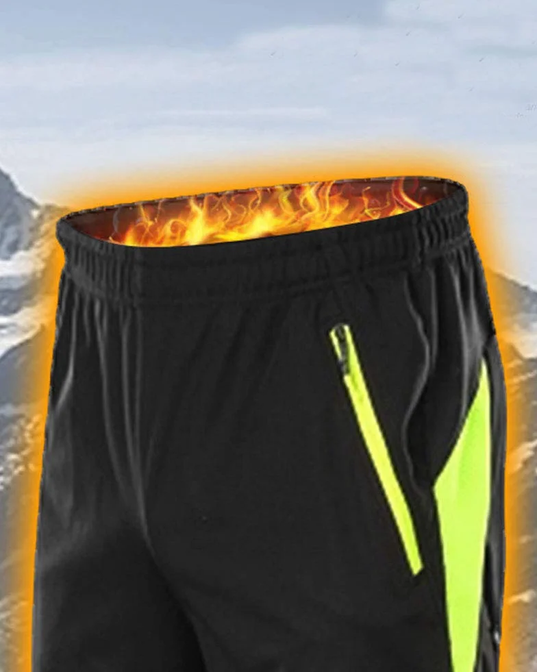 Hommes Pantalons de Cyclisme Pantalon de Vélo Pantalon Polaire Imperméable et Coupe-Vent