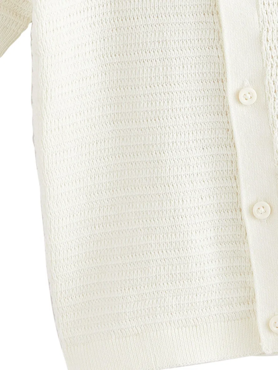 NEXT Garçon Polo en Maille 100% Coton à Manches Courtes texturé et col à Revers