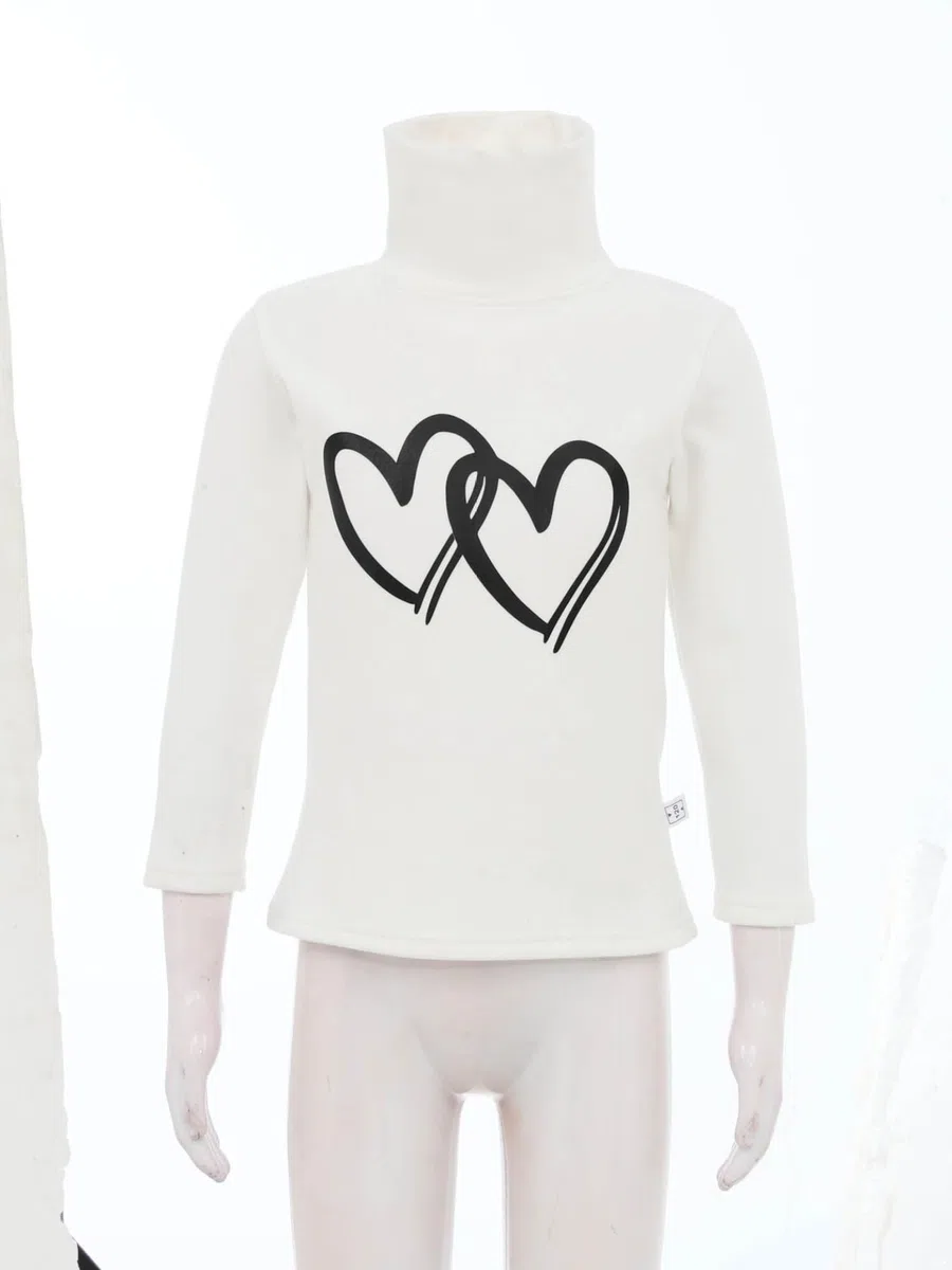 Jugaoge Haut Thermique Enfant Fille Col Roulé Manches Longues sous-vêtement Thermique Imprimé Vêtement Base Layer Hiver