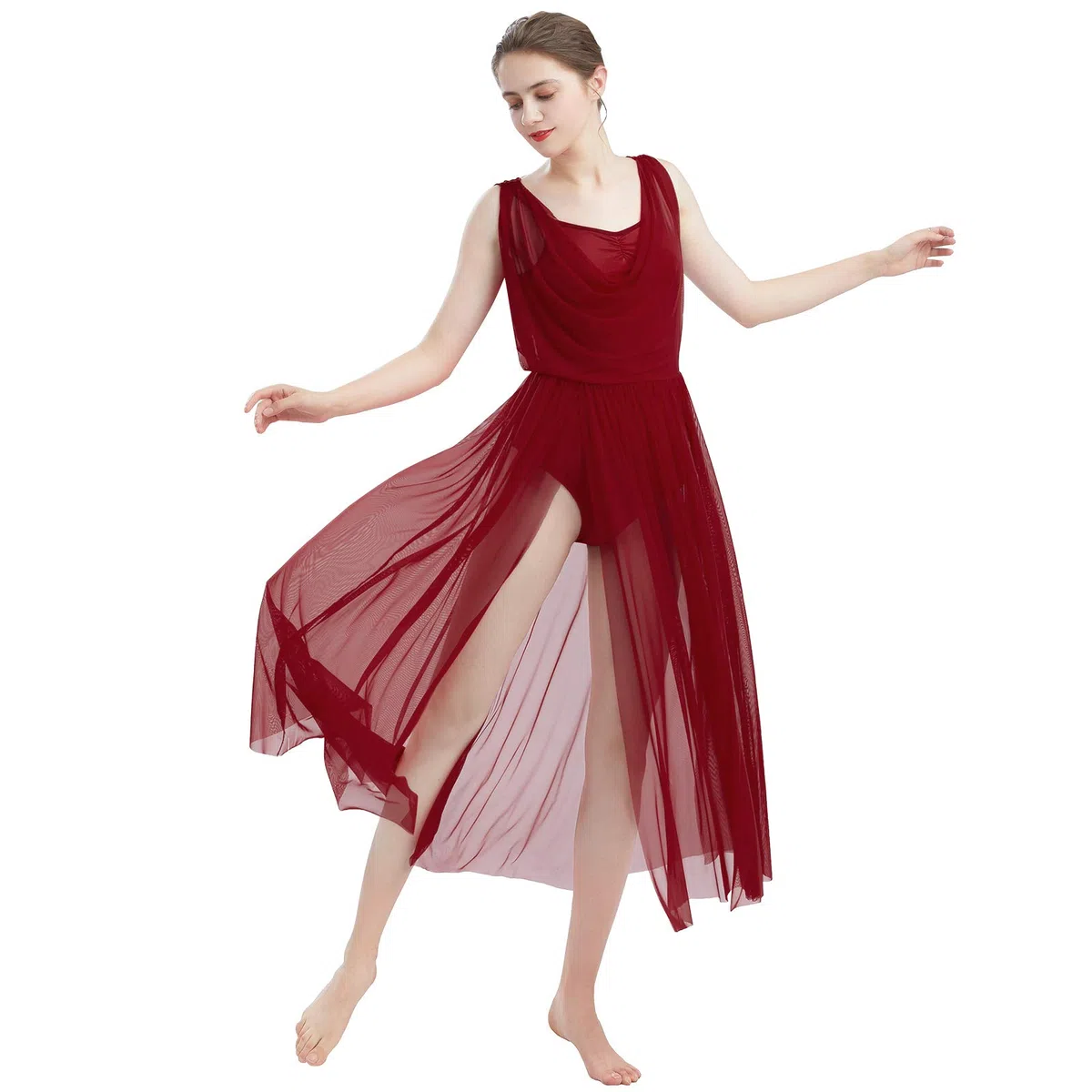 Danse Lyrique sans Manches Robe Dos de Costume B