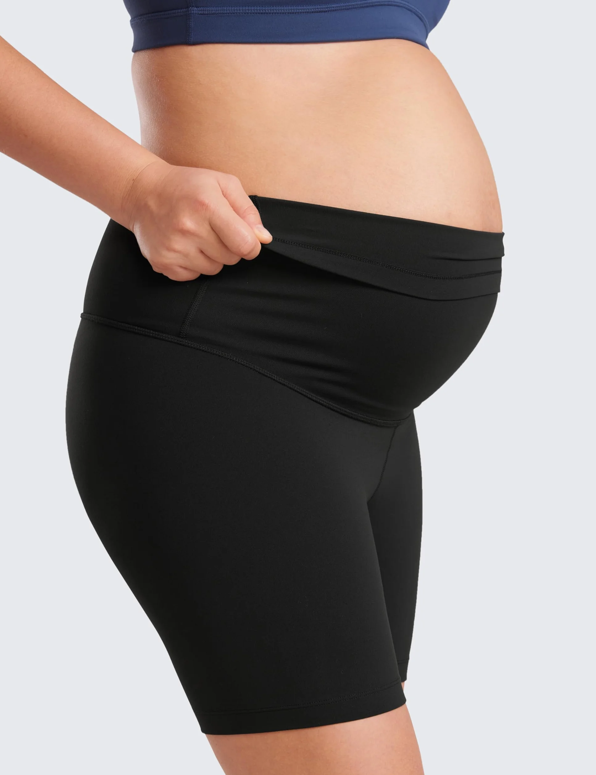 CRZ YOGA Femmes Butterluxe Short de Maternité Yoga sur Le Ventre Entraînement Athlétique Cyclisme Leggings - 15cm