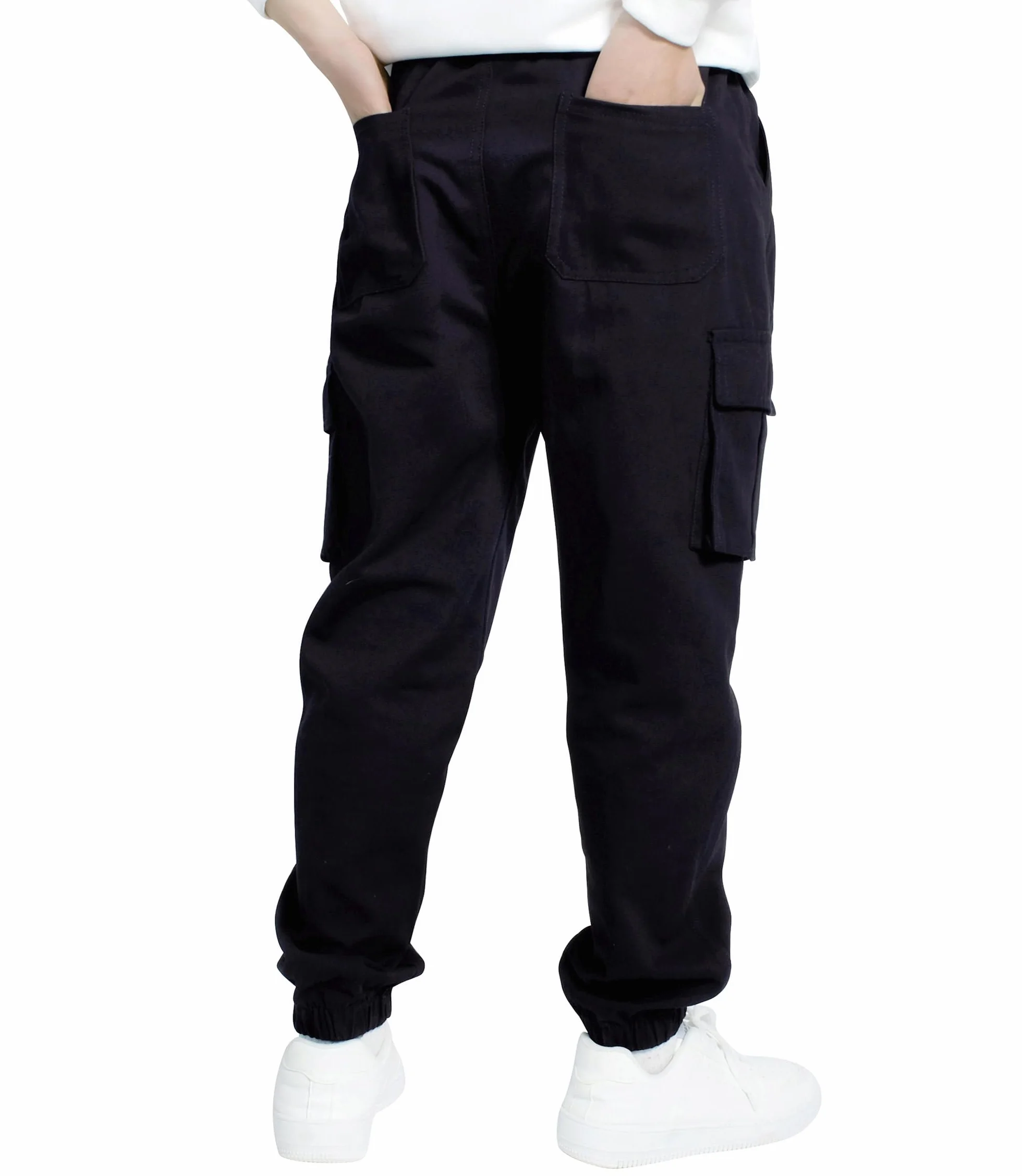 Pantalon Cargo pour Garçon Pantalons de Jogging Taille élastique 4-15 Ans