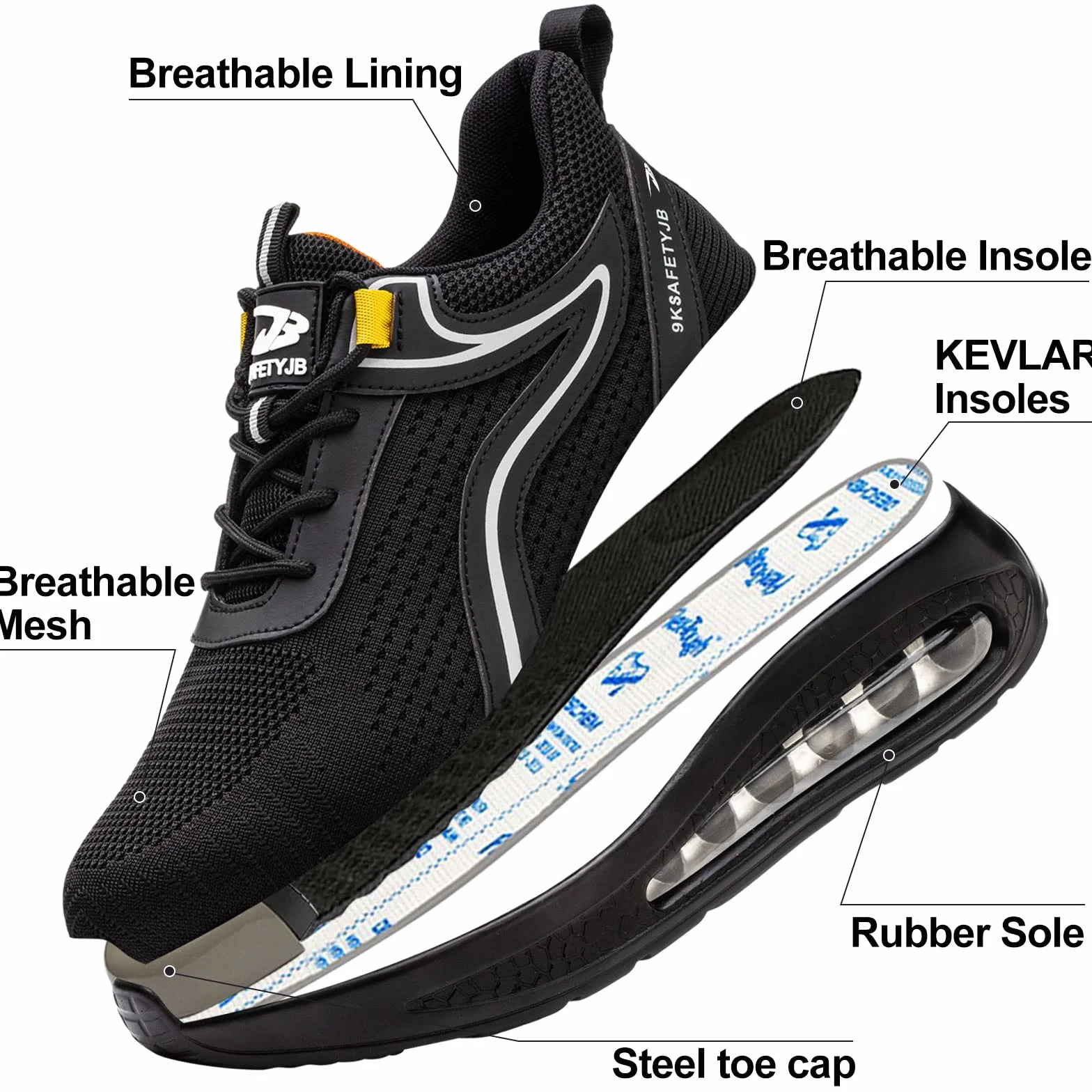 Chaussures de Sécurité Homme Femme Antidérapant et Legere Chaussure de Travail