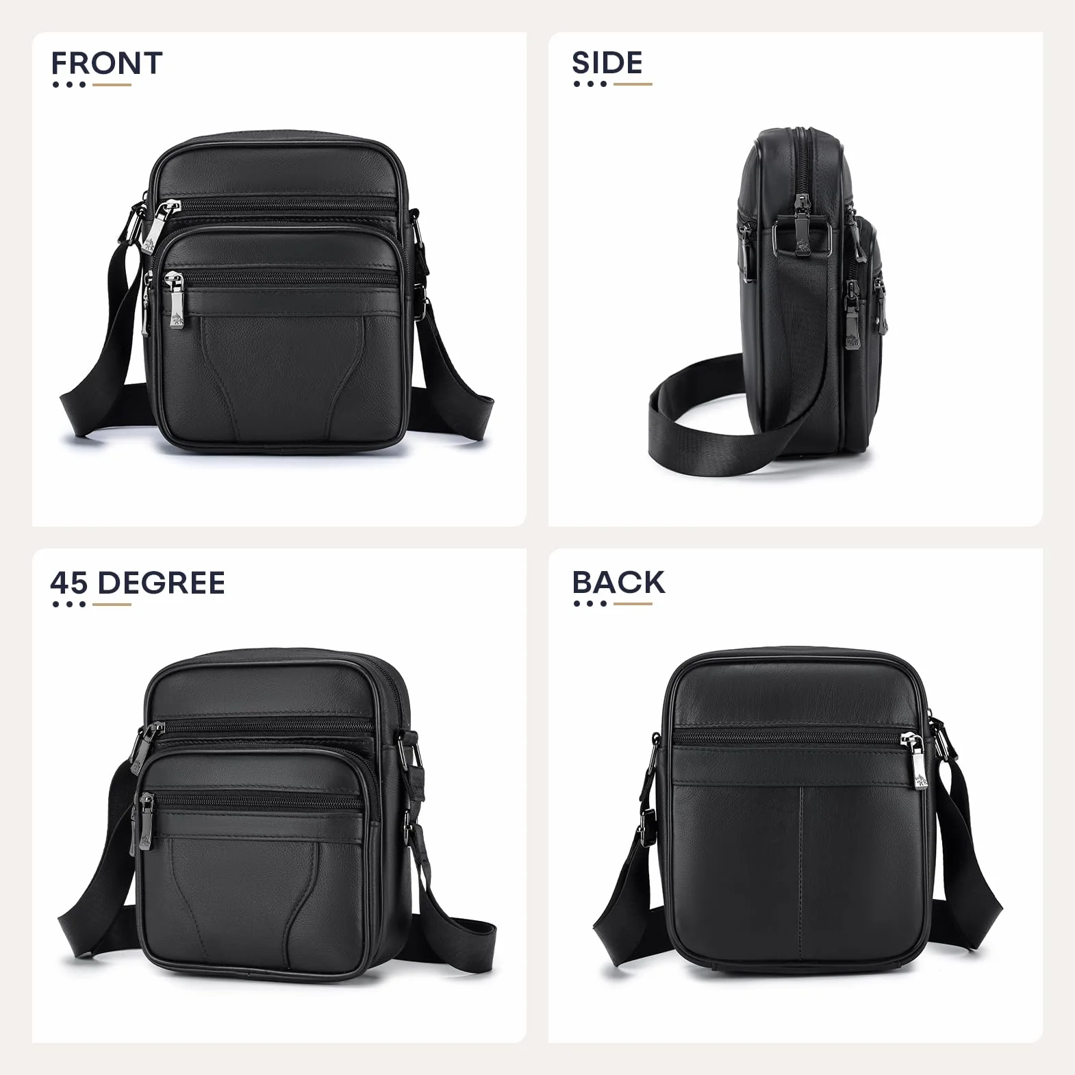 BAGZY Sacoche Homme Bandouliere Sacoche Homme Cuir Veritable Petit Sac Bandoulière Homme Sac Porté Epaule Sacs Business Sacs à Dos Porté Travers Pochettes Sacs à Main Voyage