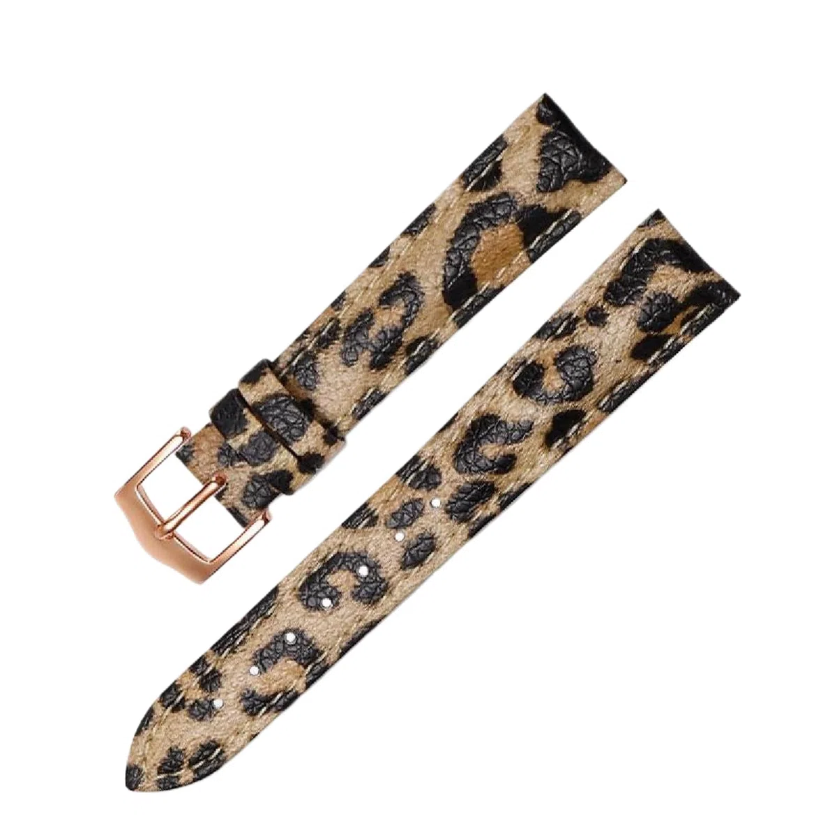 Bracelet de montre en cuir véritable imprimé léopard, accessoires de montre pour femme 12-20mm