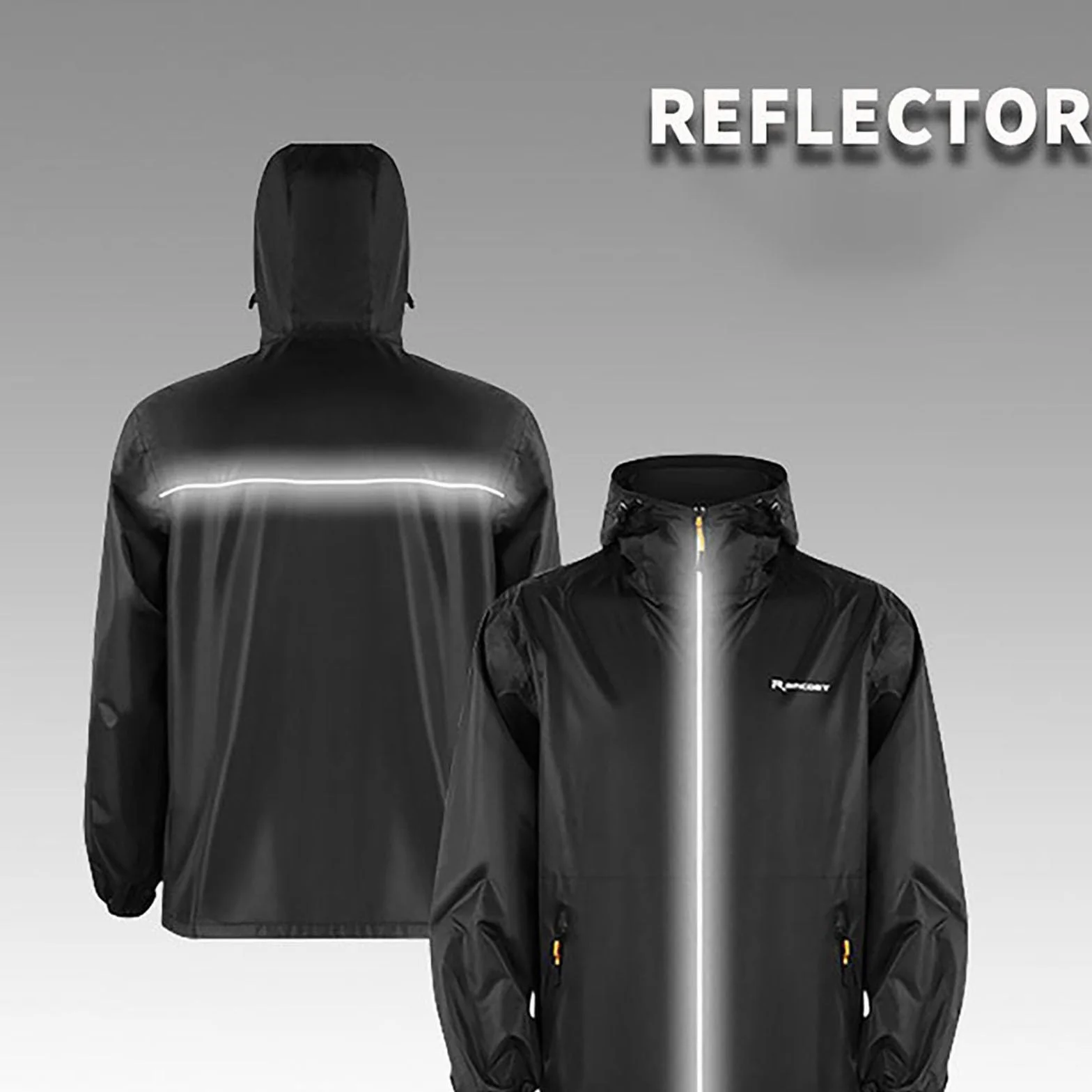 Vêtement de pluie pour vélo, femme, homme, moto, imperméable, coupe-vent, respirant, réfléchissant, deux pièces, avec fermeture éclair, manteau de pluie d'extérieur de qualité supérieure