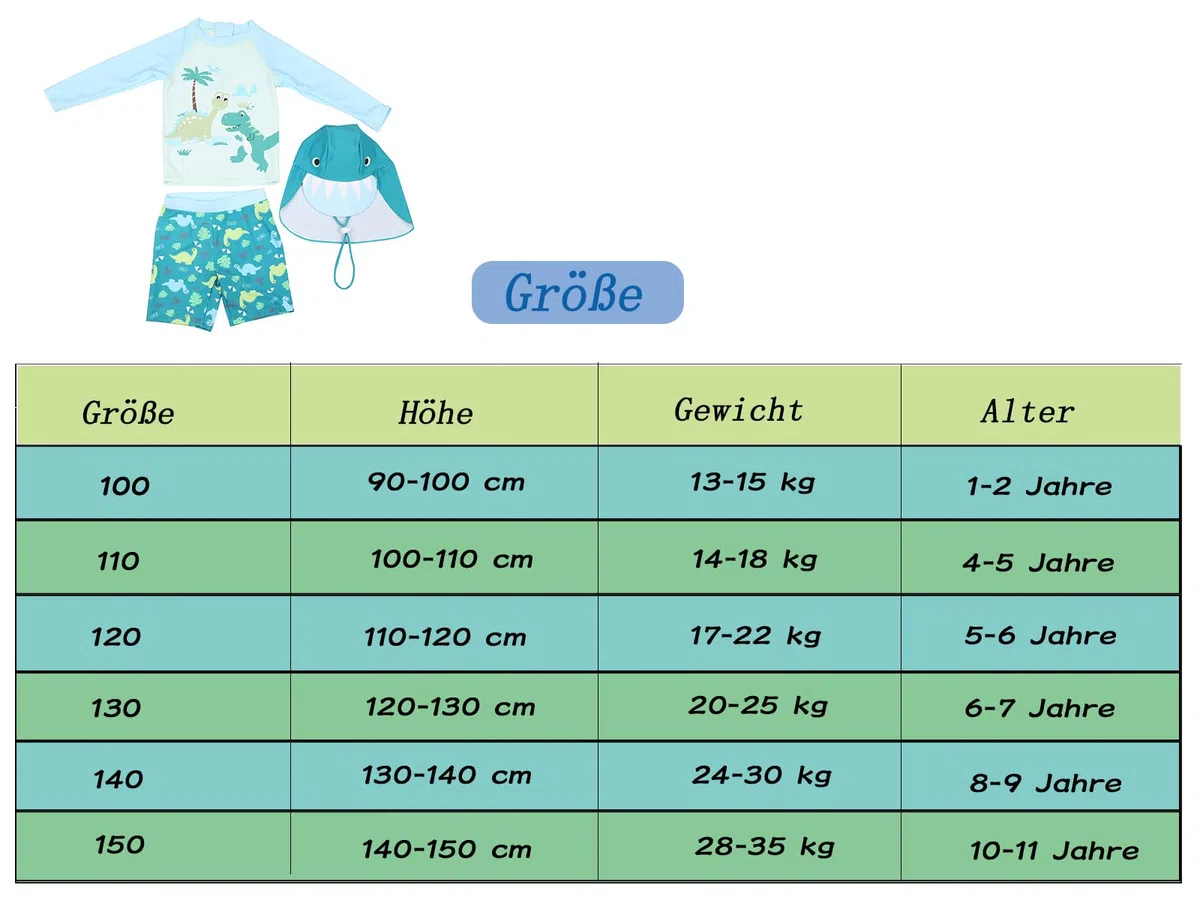 Maillot de bain pour garçon Protection UV Motif dinosaure