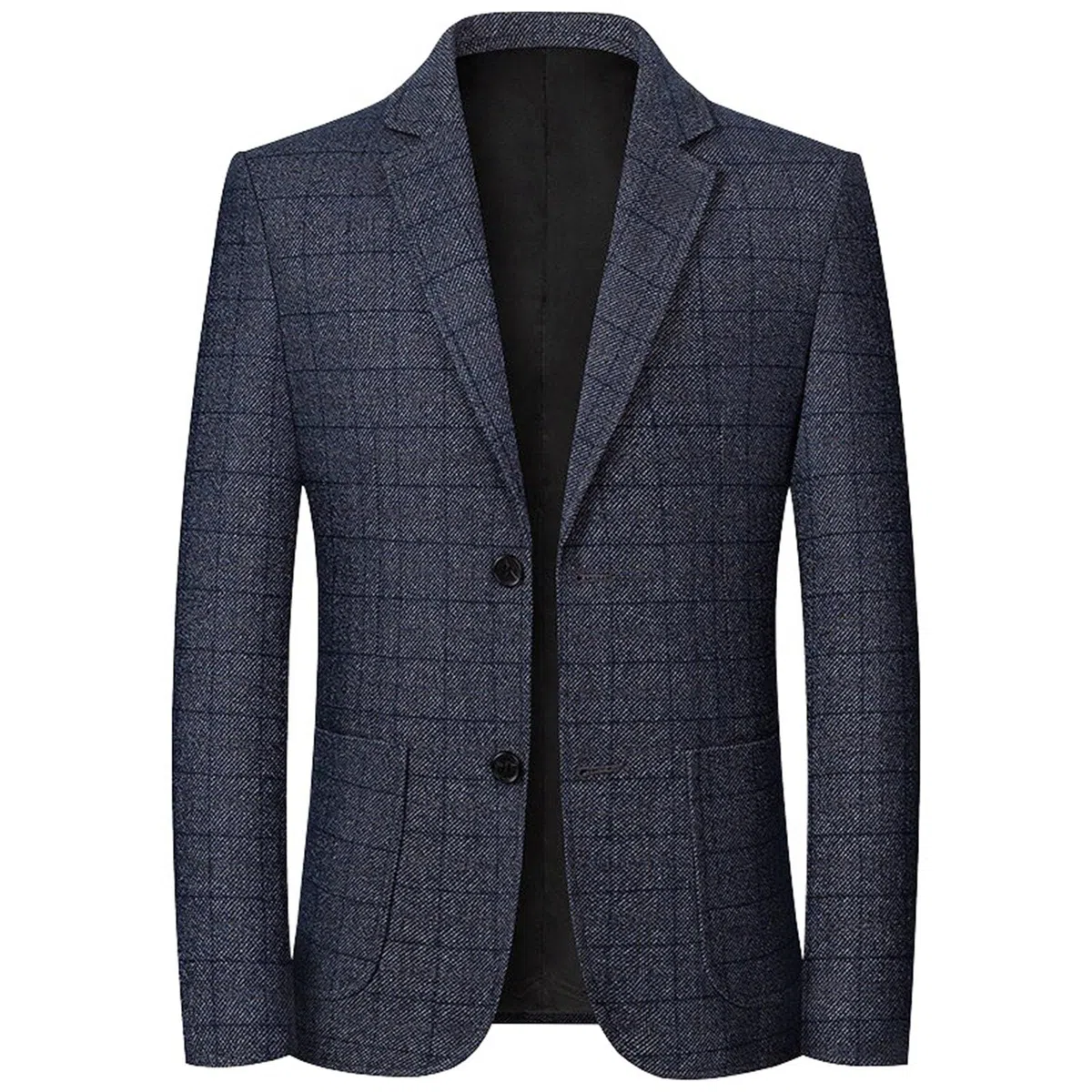 Manteau de sport extensible en lin mélangé pour homme, coupe ajustée, blazer à carreaux, décontracté, léger, costume d'affaires en tweed