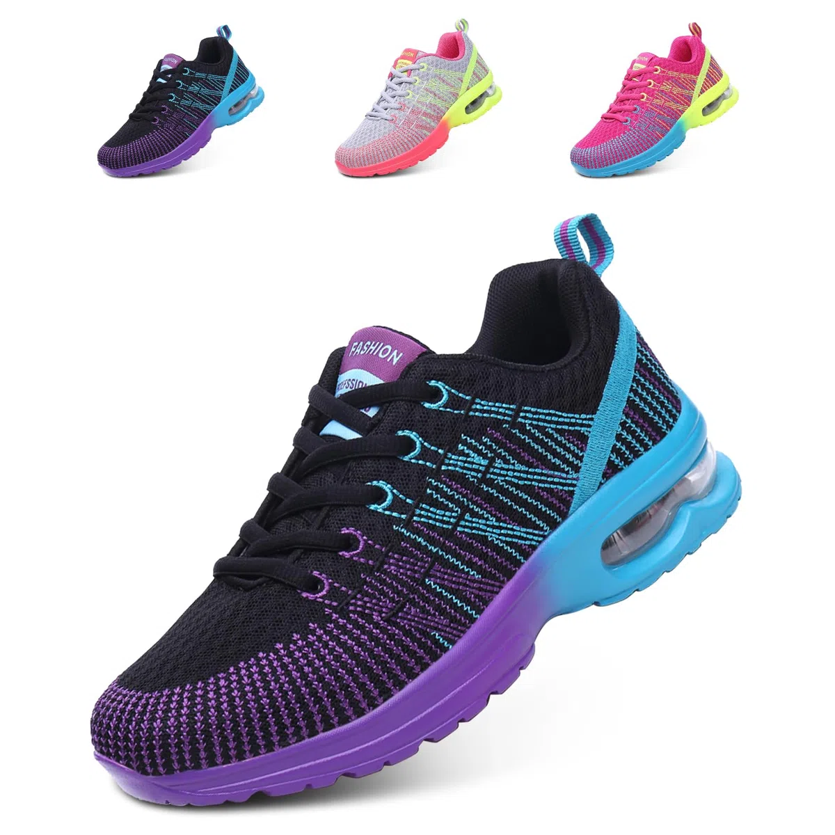 Hitmars Basket Femme Chaussures de Sport Running Sneaker Air Respirant Chaussures de Course Légères Chaussures de Running Fitness Gym Jogging Outdoor Noir Rouge Gris EU 36-42