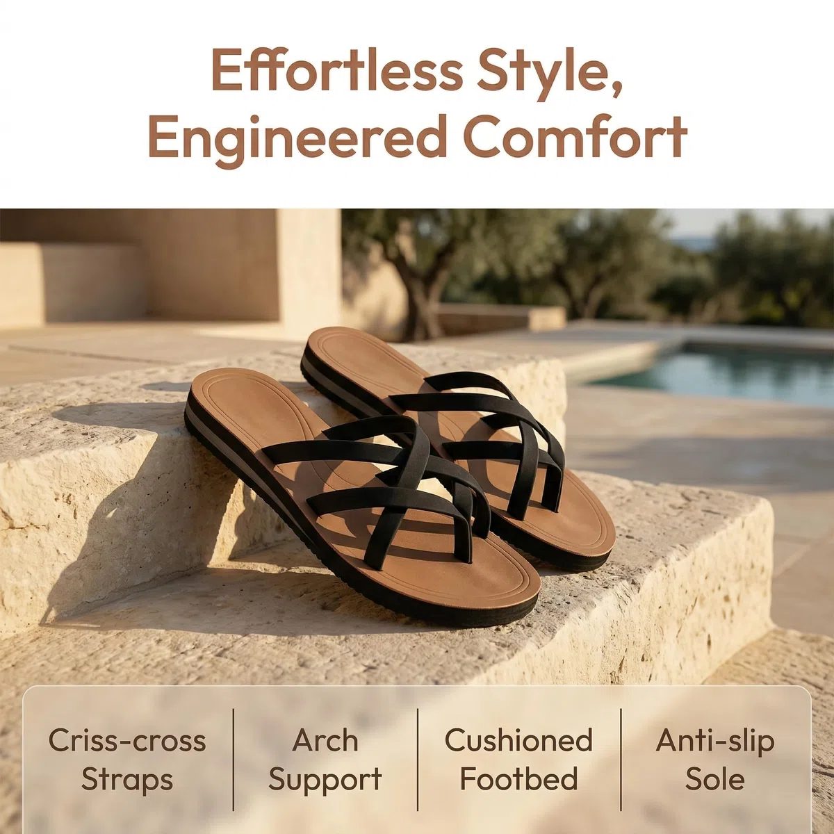 TARELO Tongs Femme Sandale Comfort Flip Flop Taille 36-41
