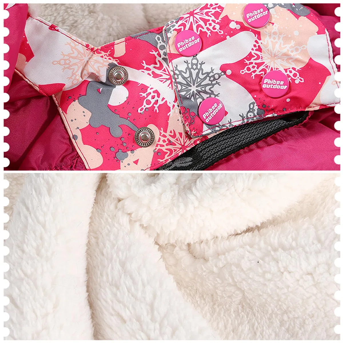 Combinaisons de Neige Enfant Fille à Capuche Coupe-vent et Imperméable Combinaison de Ski Garçon en Polaire Chaude Vêtements de Ski