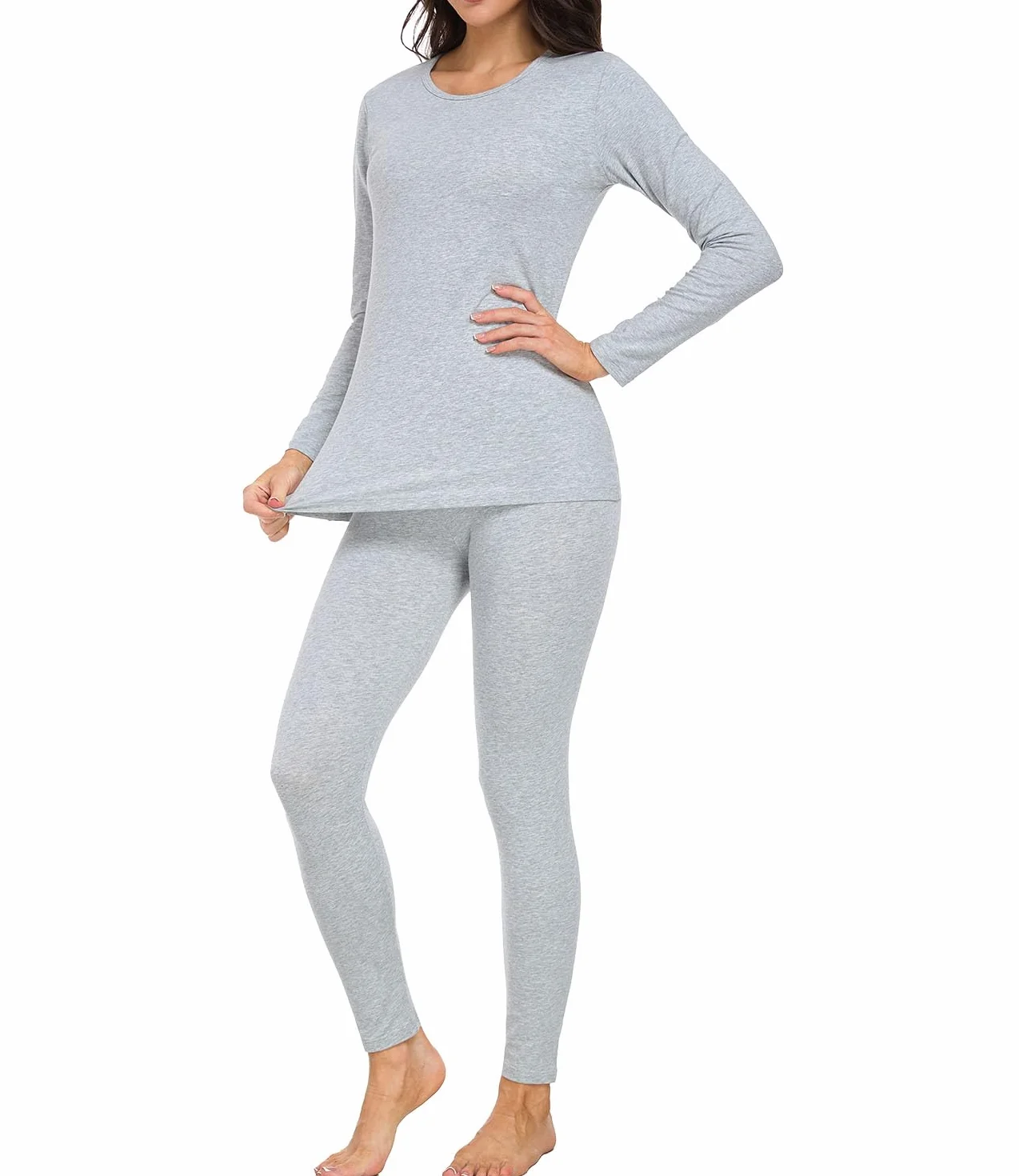 wirarpa sous Vetement Thermique Femme Légers Ensemble Haut Manches Longues et Pantalon
