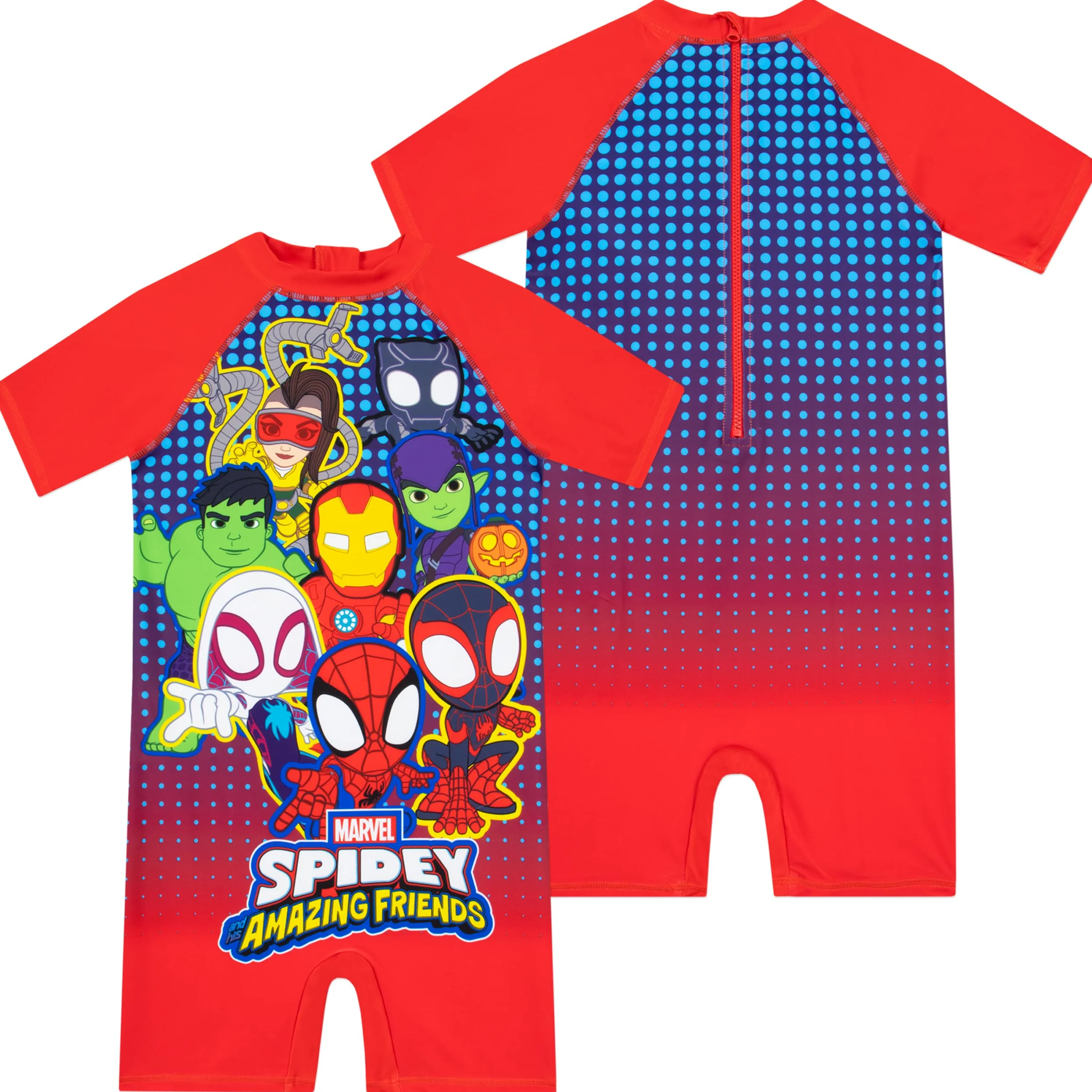 Marvel Maillot de Bain Garcon, Maillot De Bain Enfant Garcon Spidey Et Ses Amis, Combinaison Natation Spiderman