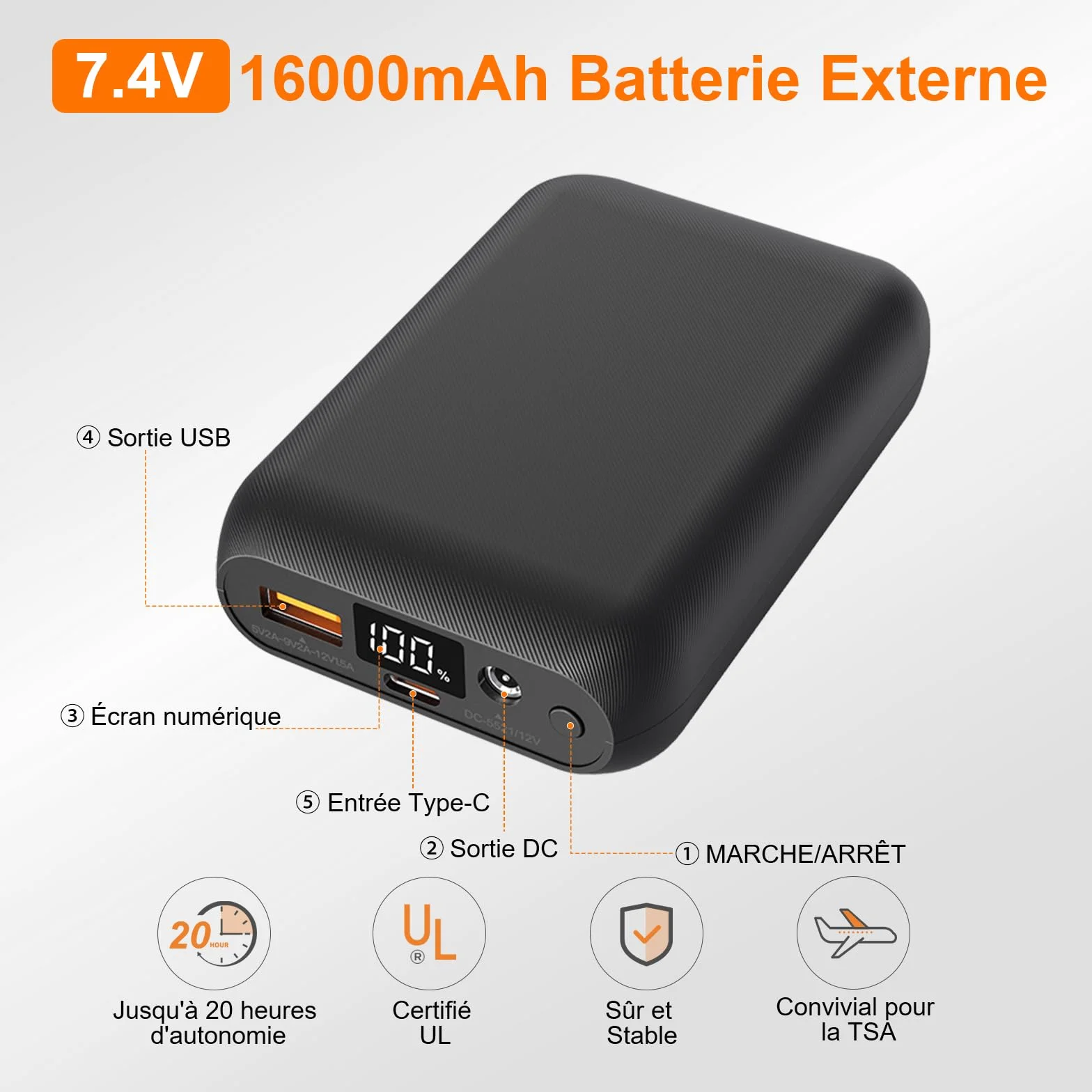 Gilet Chauffant Femme avec Batterie Incluse de 16000mAh 7.4V, Gilet Chauffant Electrique, Pour Les Sports De Plein Air