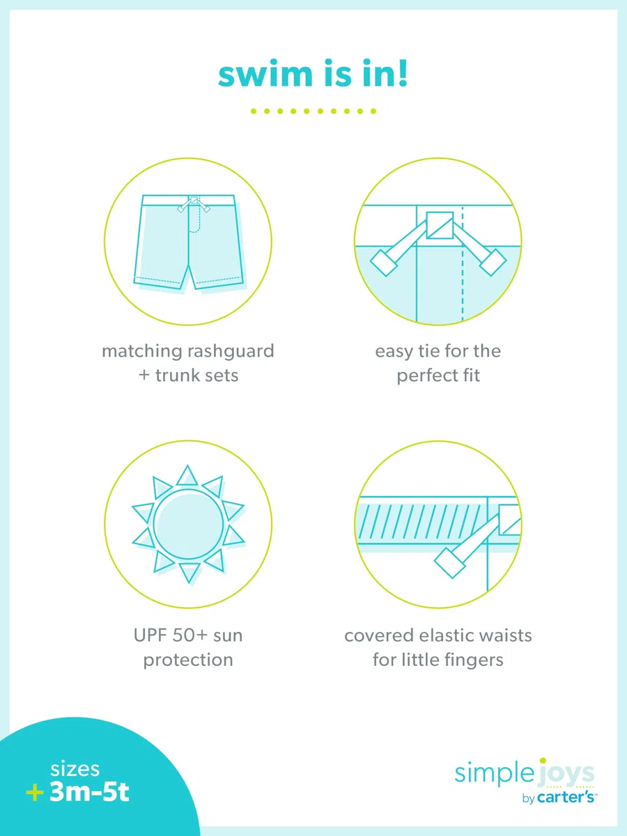 Simple Joys by Carter's Swimsuit Trunk and Rashguard Set Ensemble de Maillot dermoprotecteur Bébé garçon (Lot de 1)
