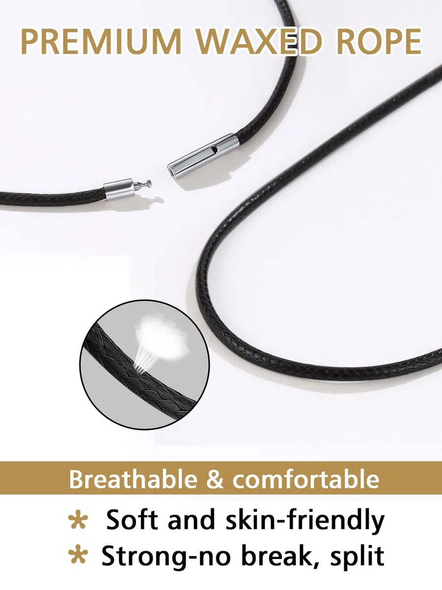 FindChic 2/3MM Collier Chaine Homme Cuir Cordon Collier pour Pendentif Femme Homme Chaîne Noir/Marron Ras de Cou Waterproof Boutton Rotatif avec Fermoir Acier Inoxydable Longueur 40cm-75cm