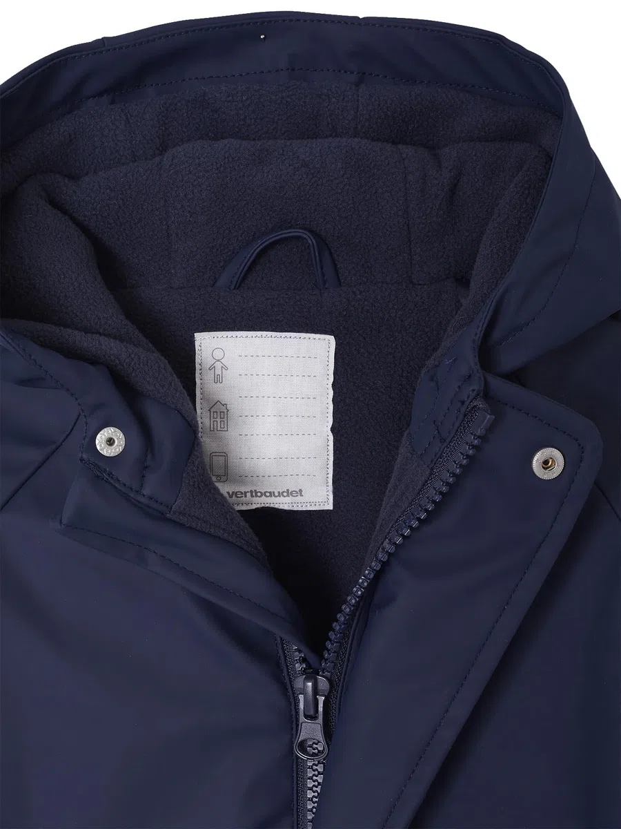VERTBAUDET Combinaison à capuche anti-pluie bébé doublée maille polaire bleu nuit 12M(74CM)