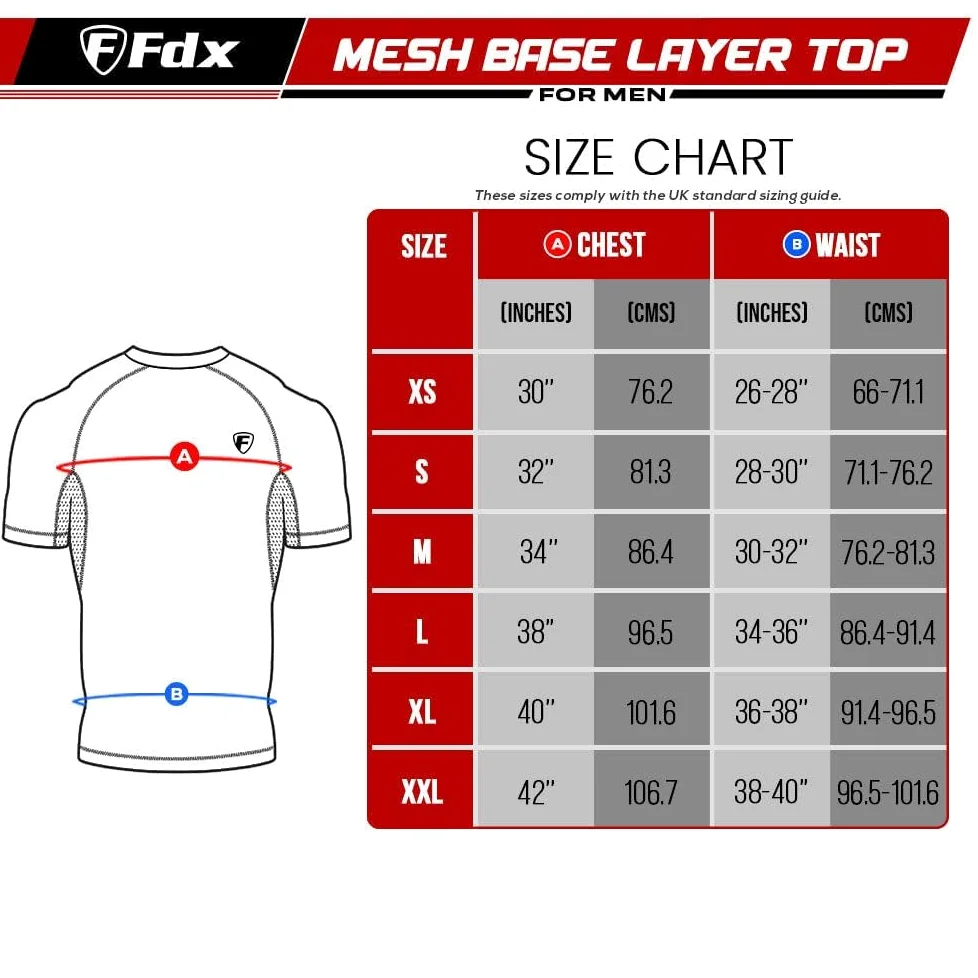 FDX sous-vêtement Technique Cool Mesh à Manches Courtes – Été, ultraléger, Respirant et Anti-odeurs, idéal pour Le vélo, la Course à Pied, la Salle de Sport, l'entraînement et la randonnée