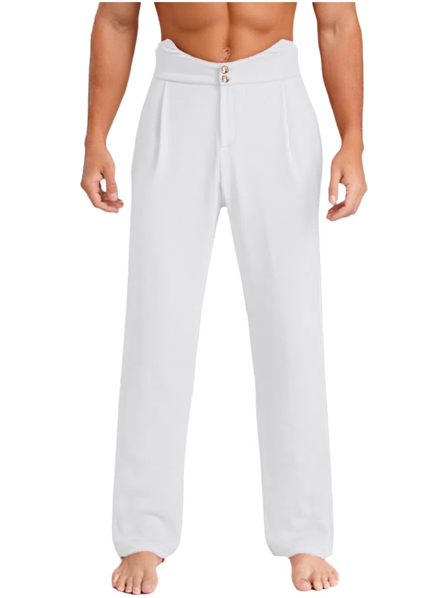Oyolan Homme Pantalon Danse Latine Salsa Tango Chacha Pantalon Danse de Salon Tenue Entraînement