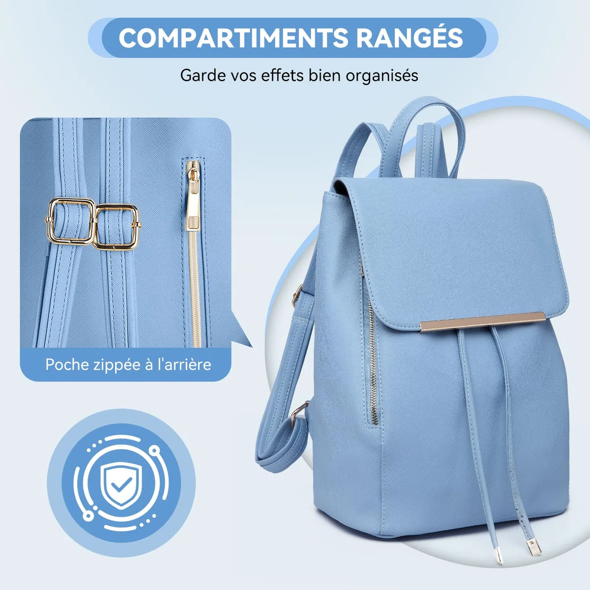 Miss Lulu Women's PU Anti-Theft Backpack, Large Capacity Fashion School Bag with Multiple Pockets, Convertible Shoulder Bag for Work, Travel, and Daily Use