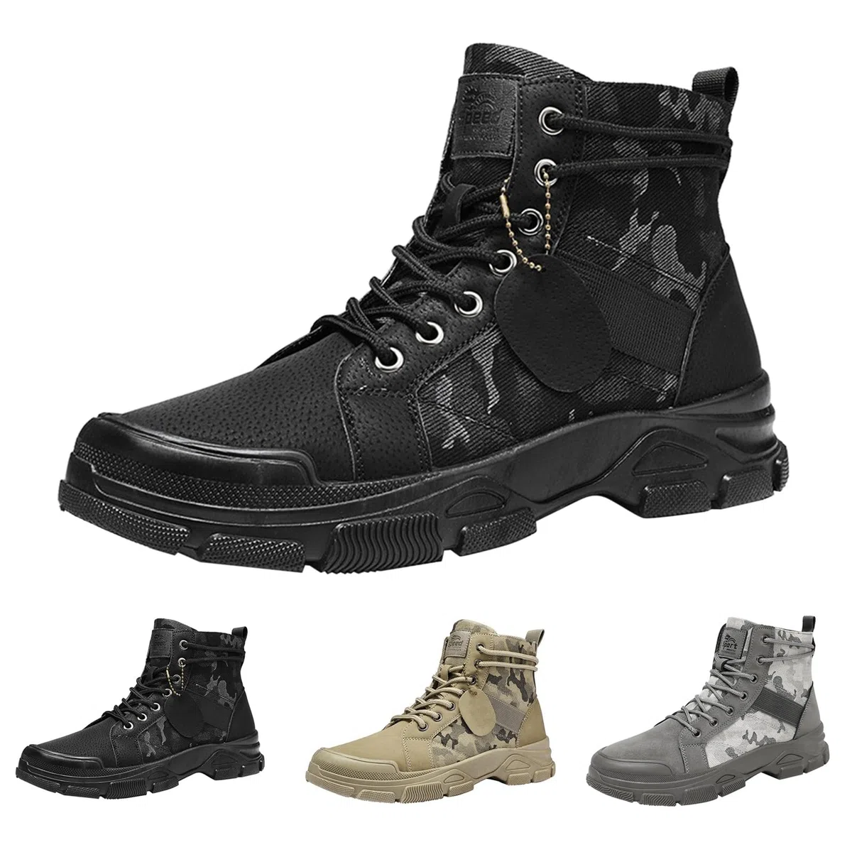 Generisch Bottes de randonnée pour homme - Imperméables - Bottes de trekking - Ultra légères - Chaussures de travail tactiques militaires - Chaussures d'extérieur pointues au désert - Chaussures de